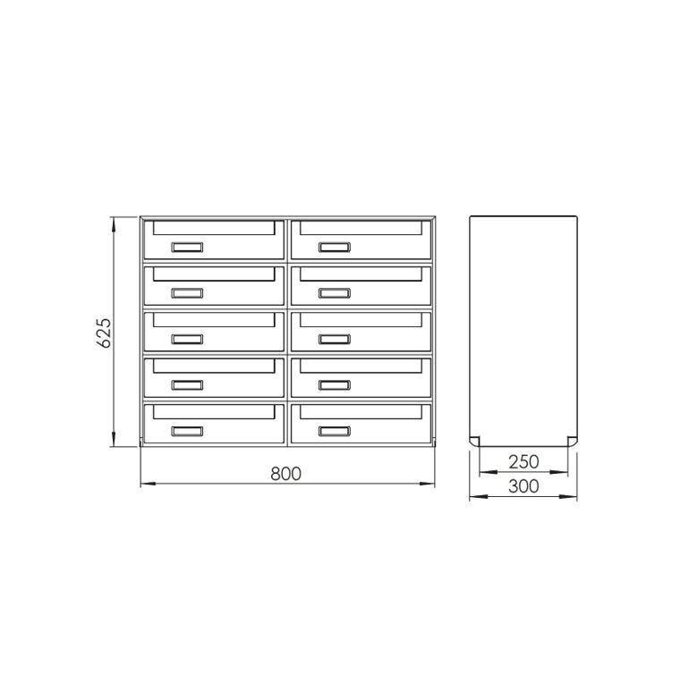 Silmec SC Classic SC6 casellario 10 cassette ritiro posteriore