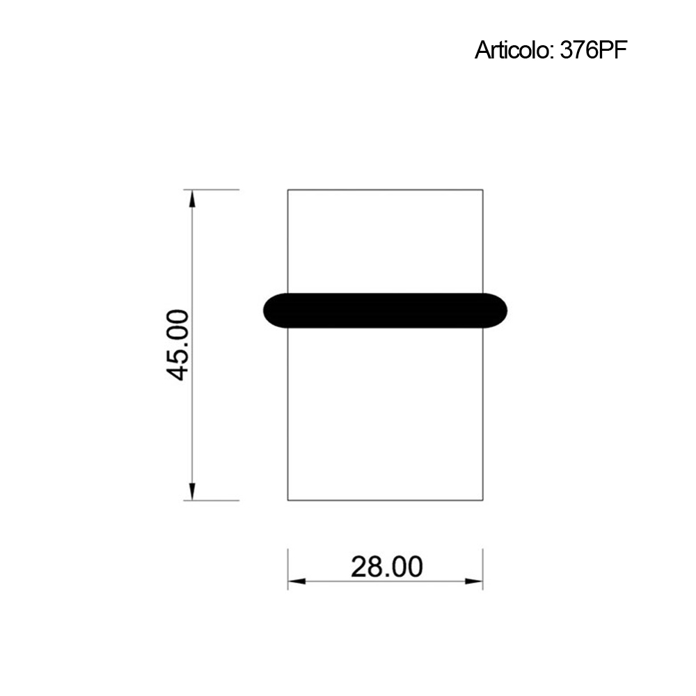 Spinardi 376PF fermaporta legno 28x45 mm