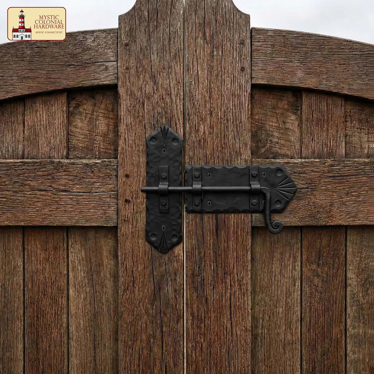 Mystic Colonial Hardware chiavistello cancello ferro battuto nero