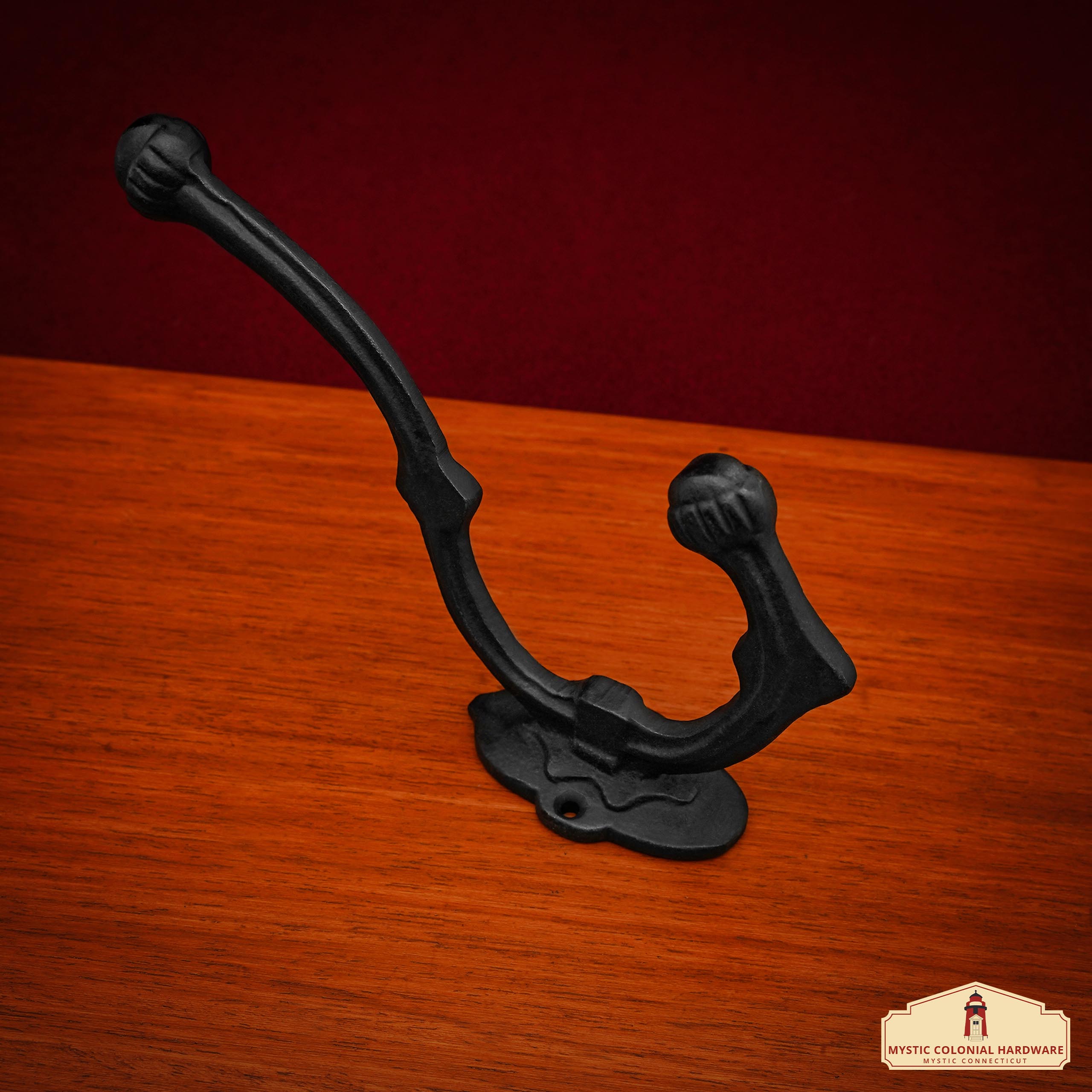 Mystic Colonial Hardware Ganci 16,5 cm Set 2 Pezzi Ghisa Nera