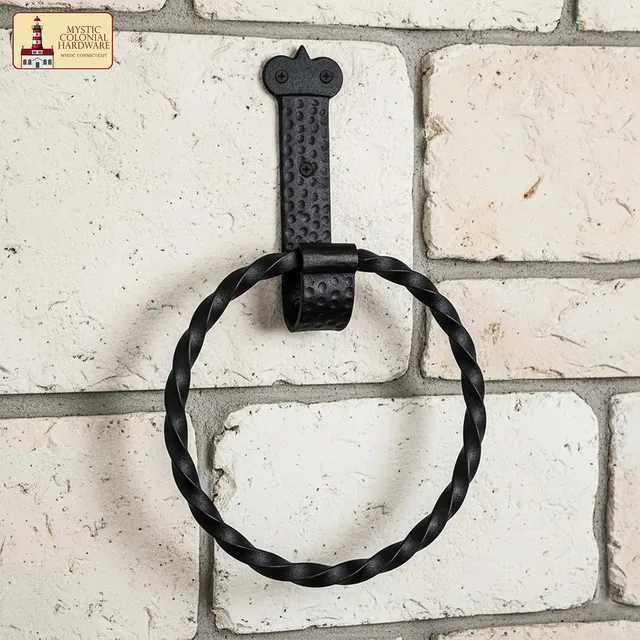 Mystic Colonial Hardware porta asciugamani anello ferro 18,6 cm