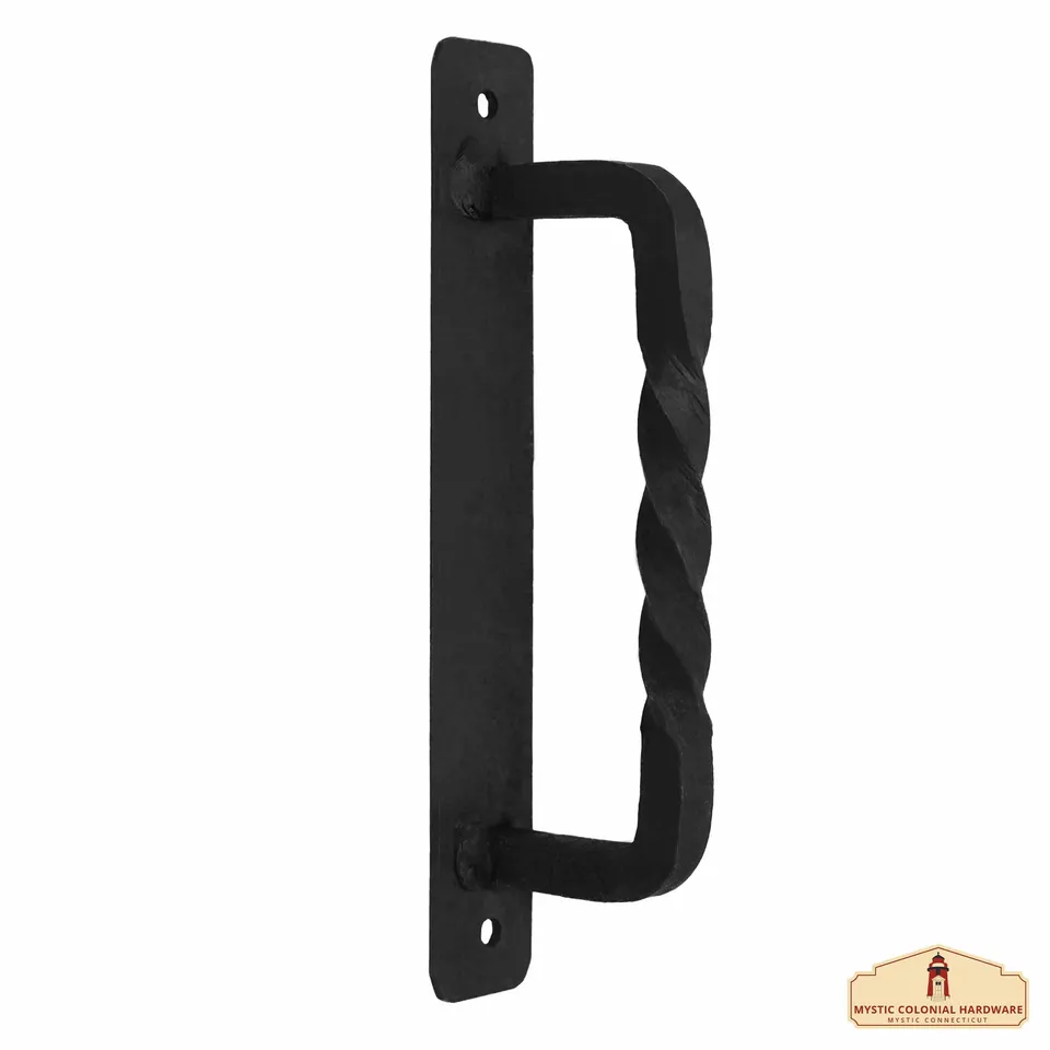 Mystic Colonial Hardware maniglia porta ferro battuto 15,7 cm nera