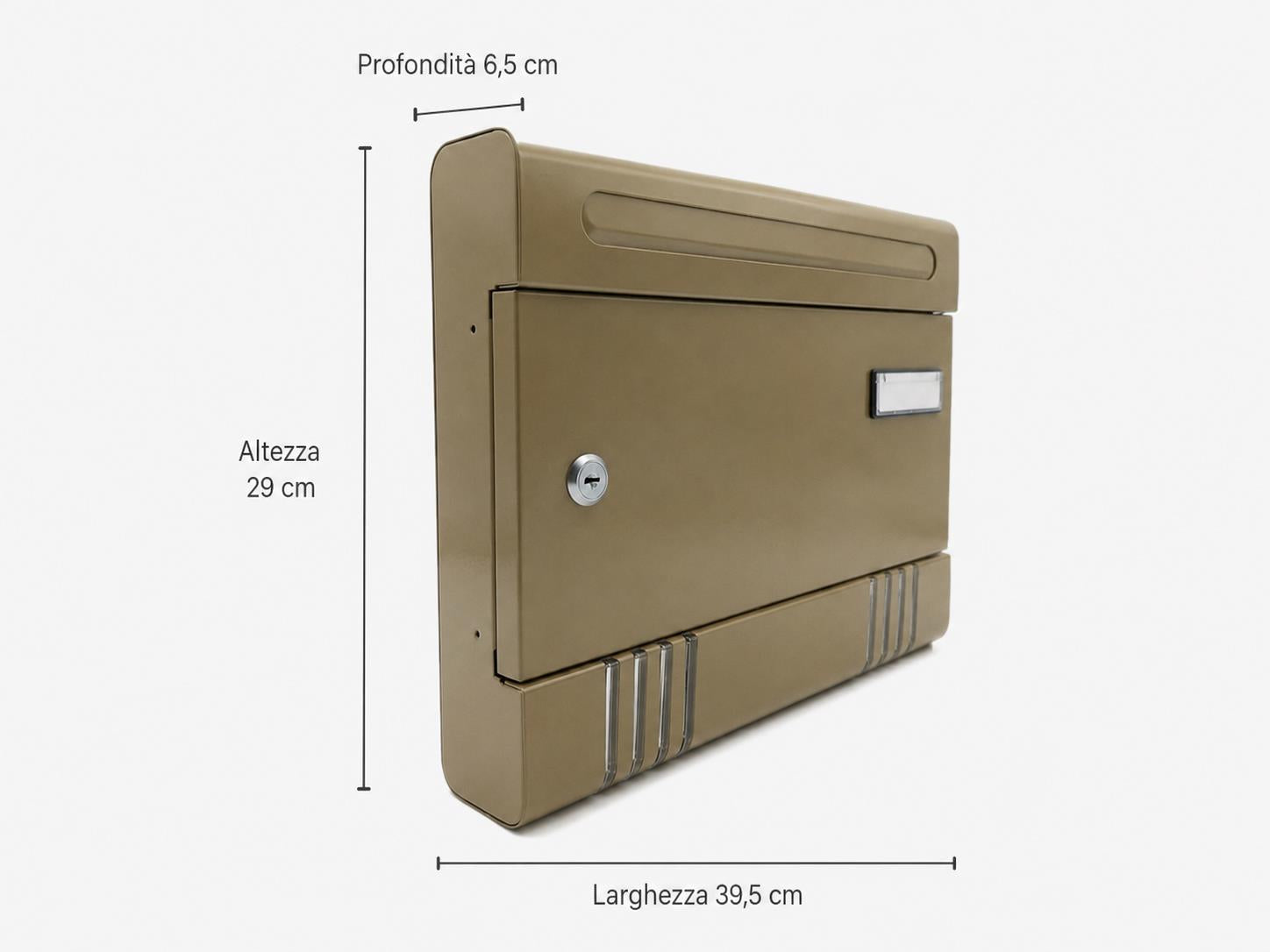 BOXOB Luxury Large Cassetta Postale Esterno Bronzo Formato A4
