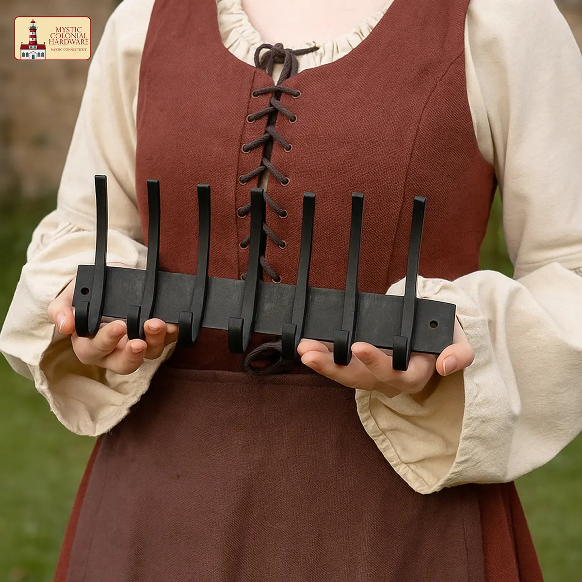 Mystic Colonial Hardware attaccapanni ferro battuto 2 ganci