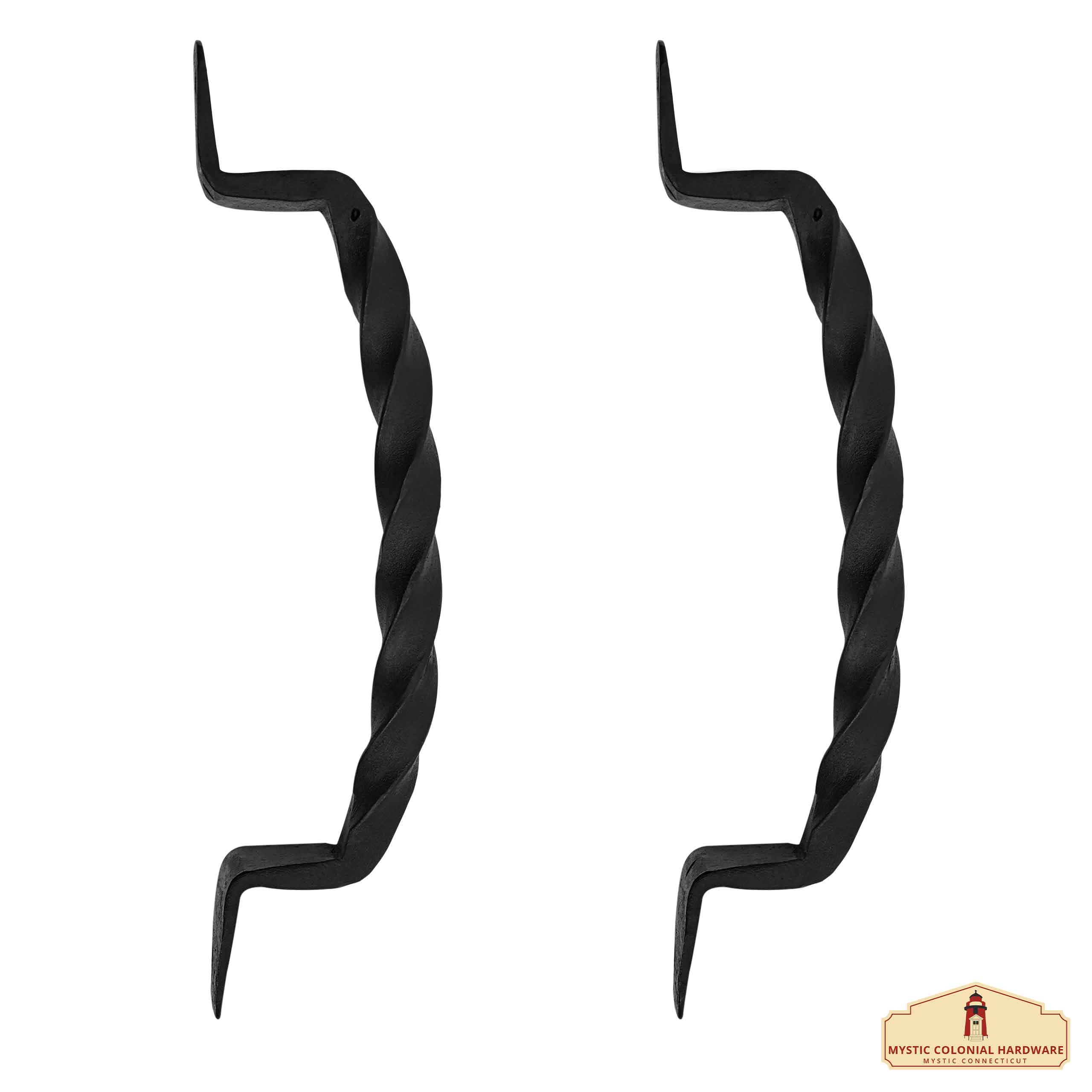 Mystic Colonial maniglia porta ferro 23 cm nera set 2 pezzi