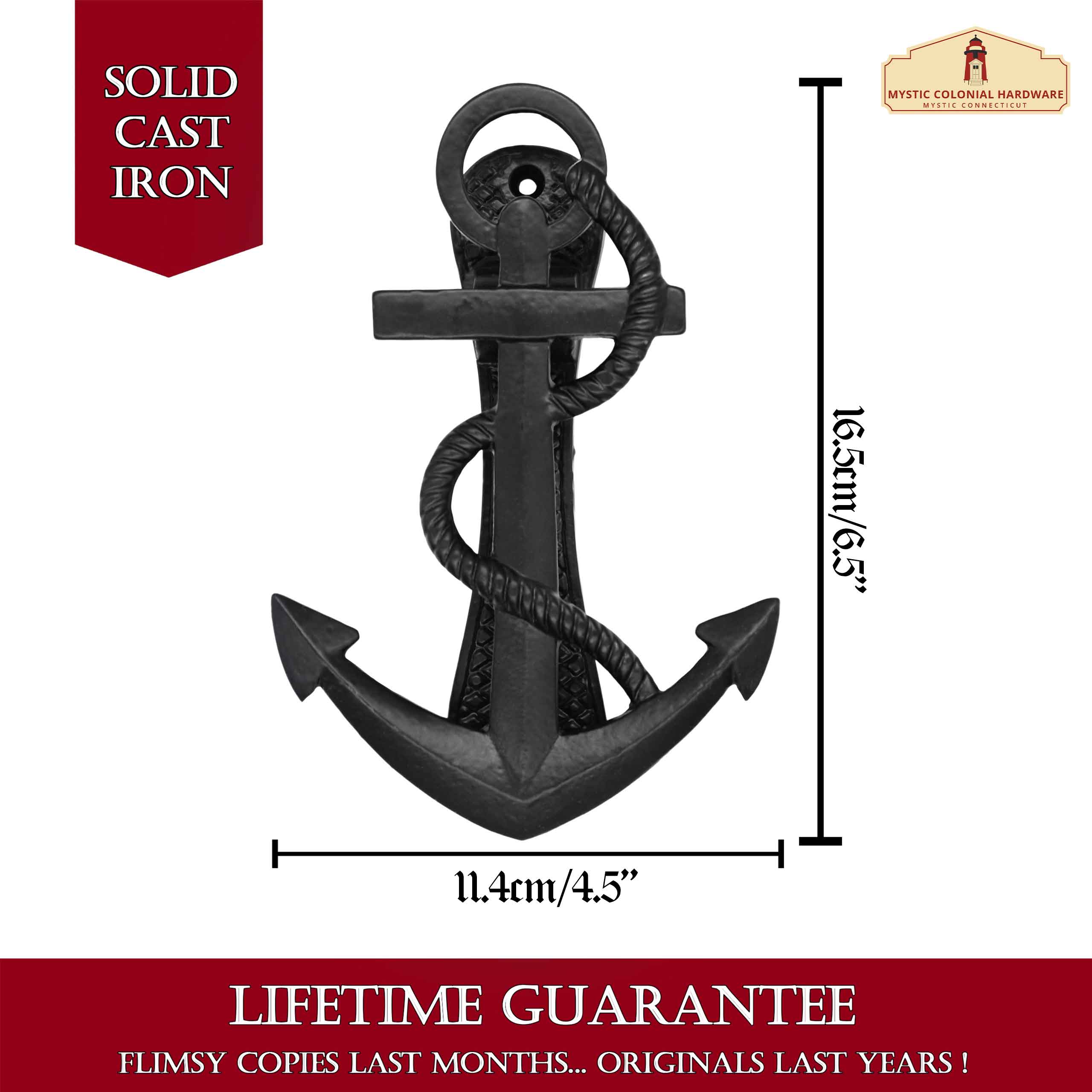 Mystic Colonial Ancora battente porta ferro 15 cm