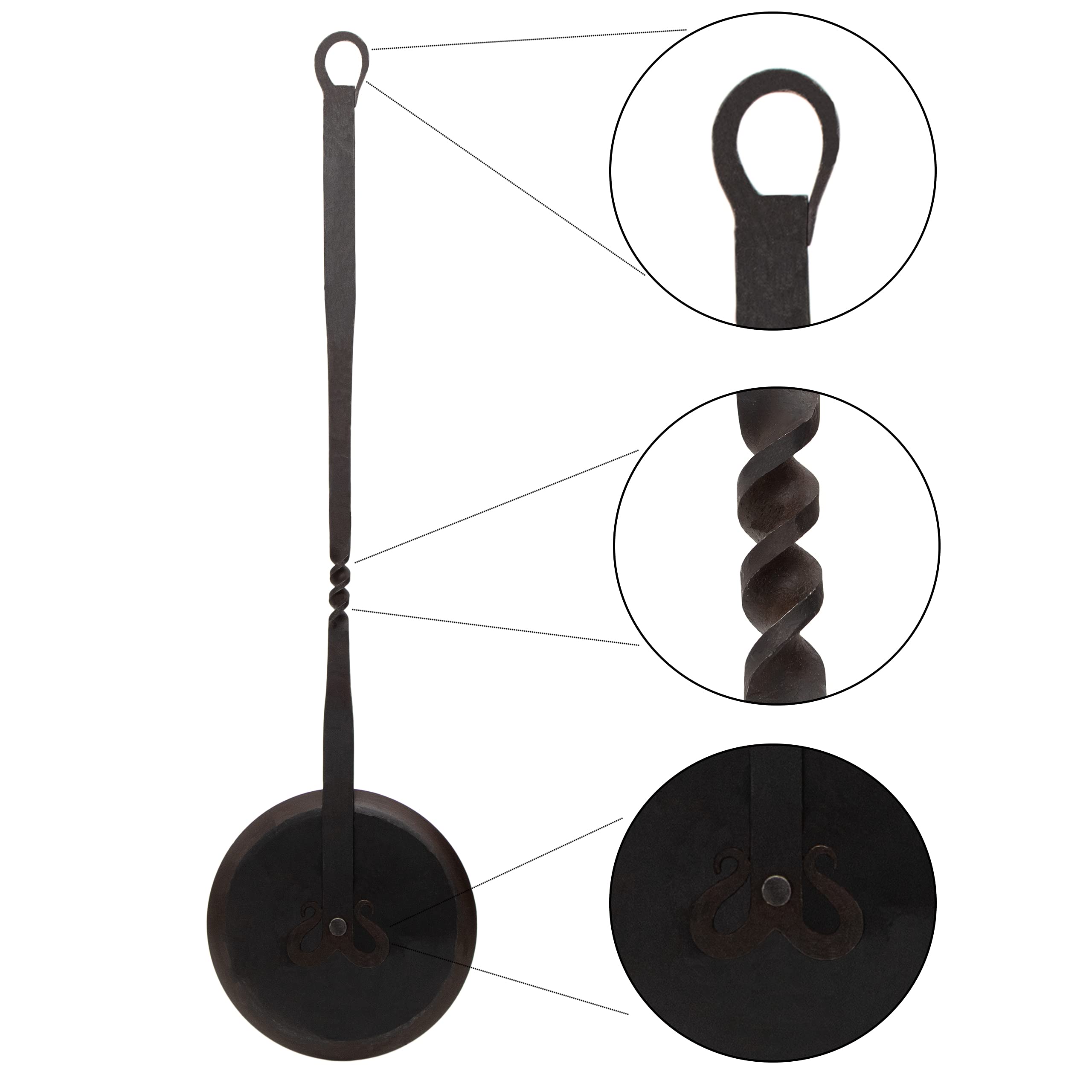 Mystic Colonial Hardware Medieval padella ferro manico lungo