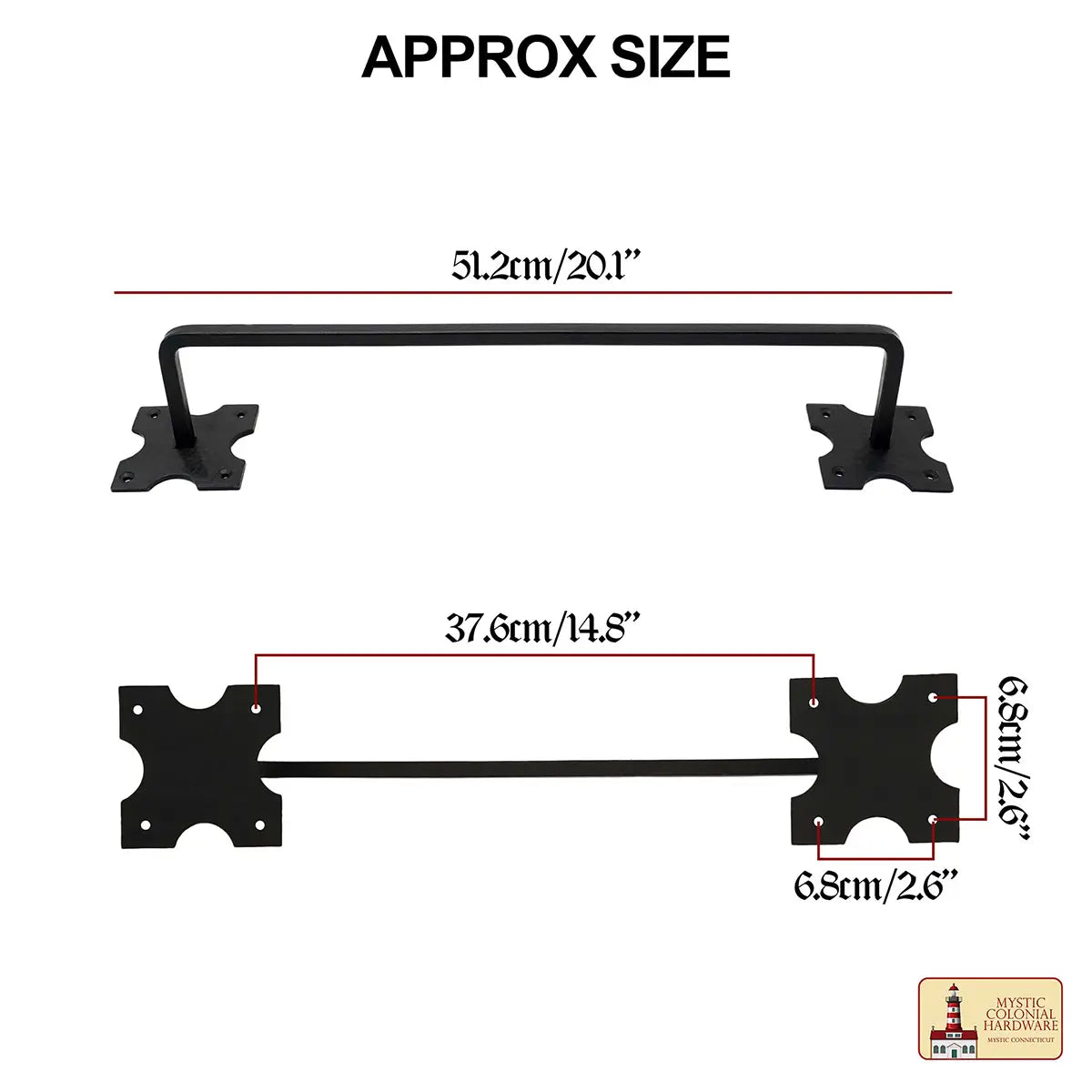 Mystic Colonial Hardware porta asciugamani ferro battuto Medium nero