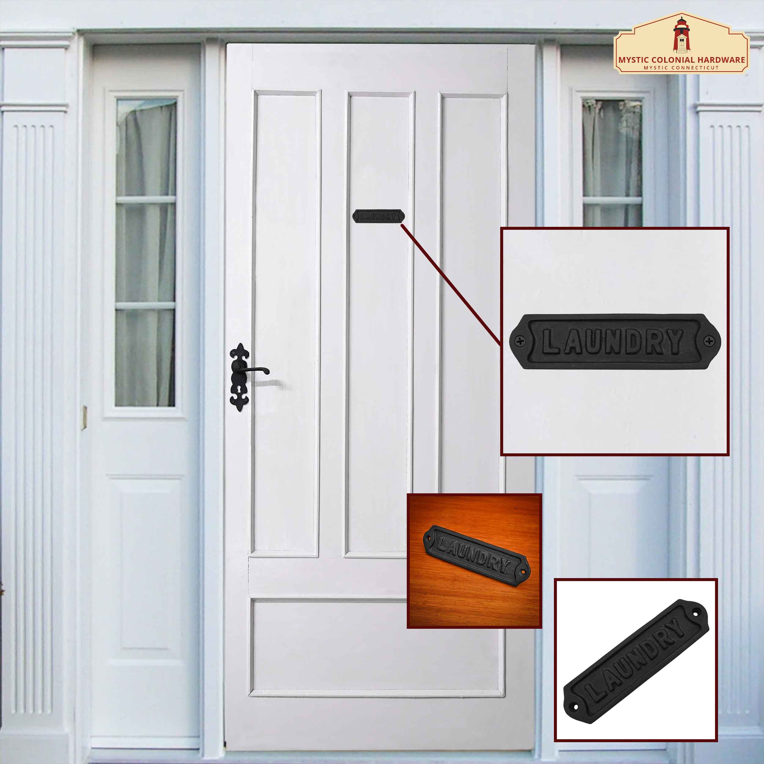 Mystic Colonial Hardware targhetta Laundry ghisa 14,2 cm