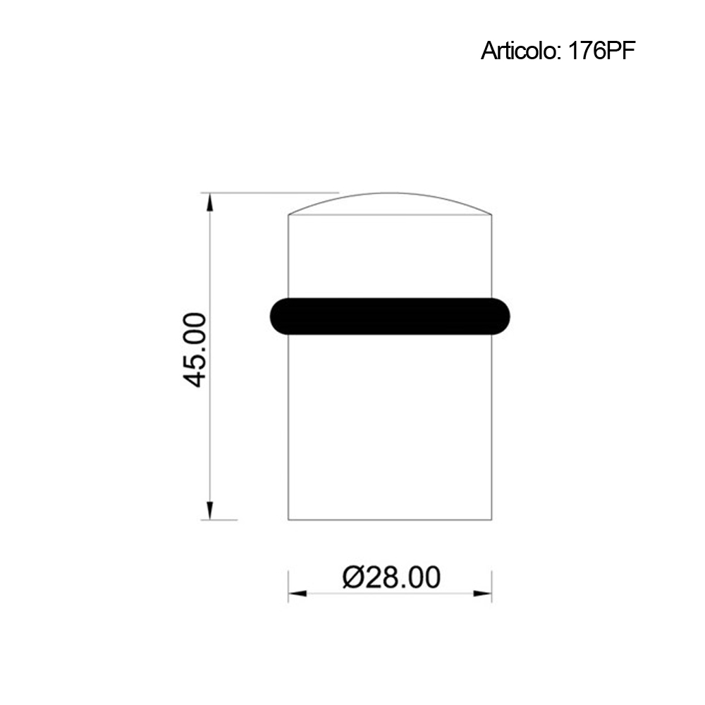 Spinardi 176PF fermaporta legno 28x45 mm