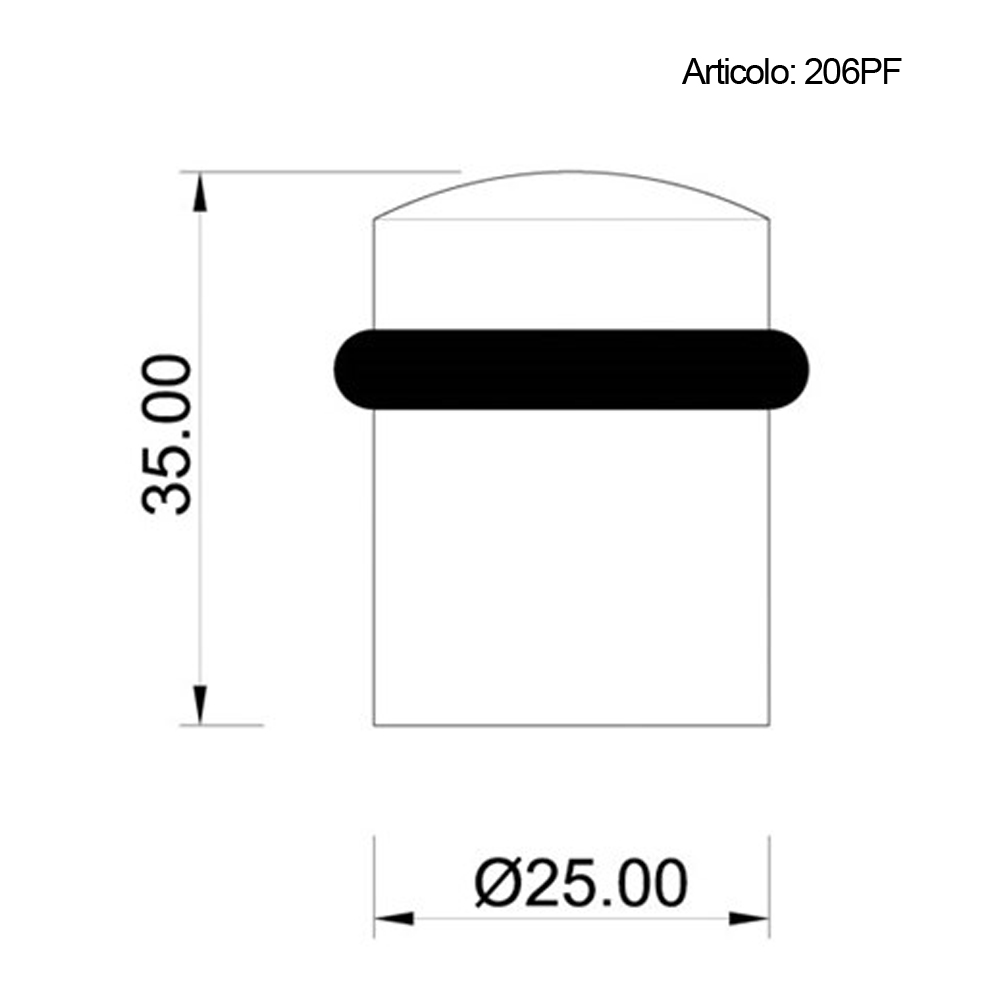 Spinardi 206PF fermaporta ottone 28x45 mm