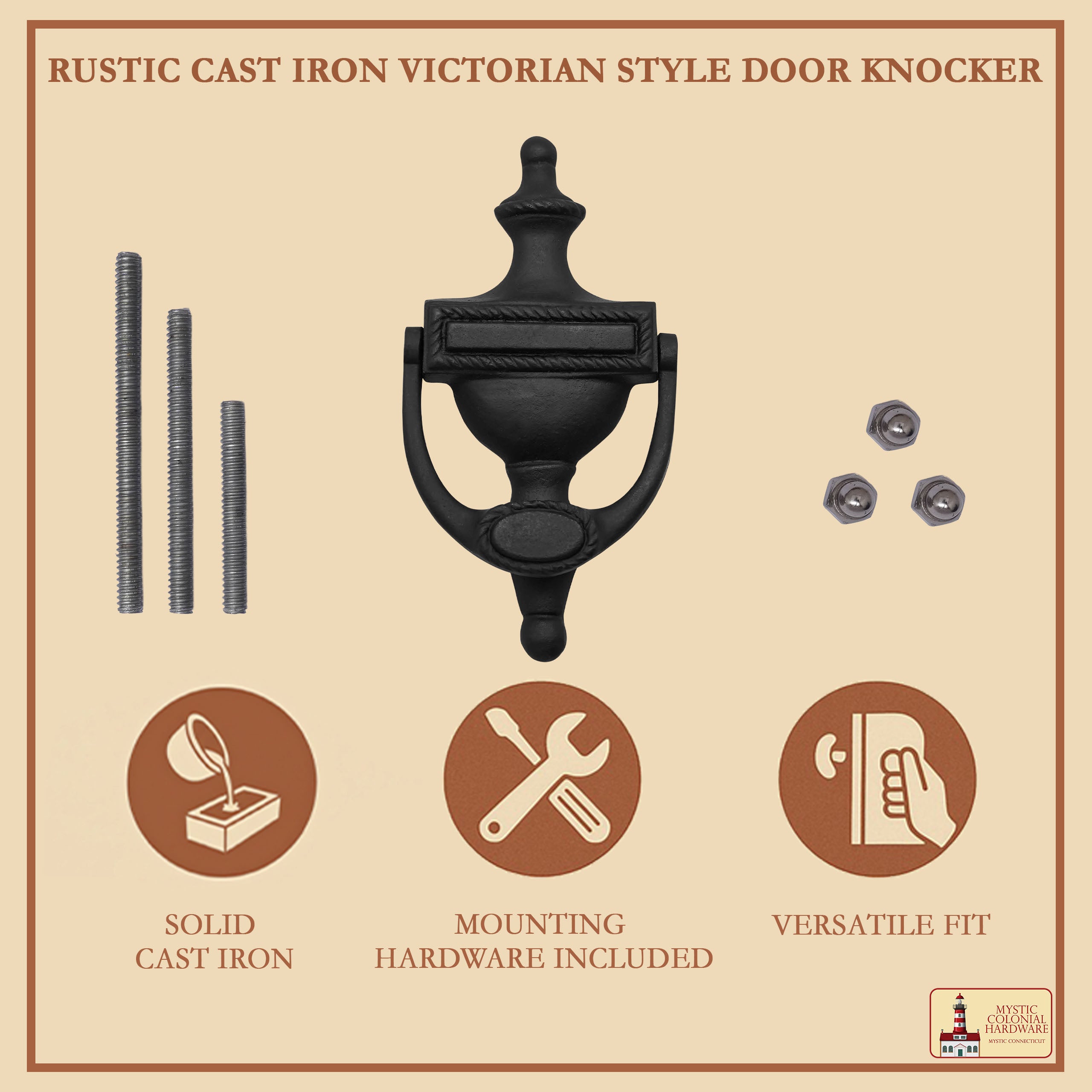 Mystic Colonial Urna battente porta ghisa nera