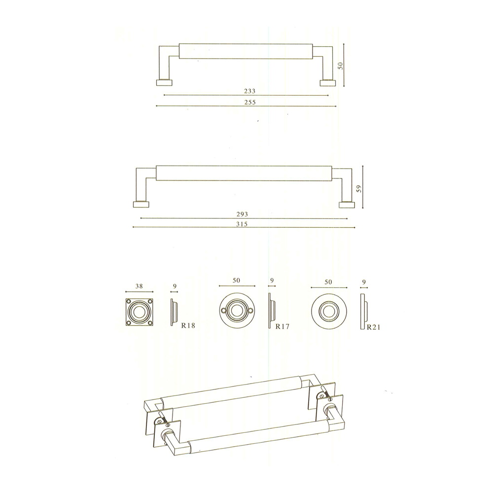 Spinardi Modernariato maniglione acciaio inox