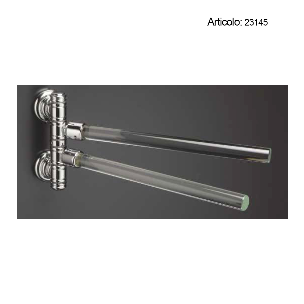 Spinardi Portasalviette cristallo ottone per bagno