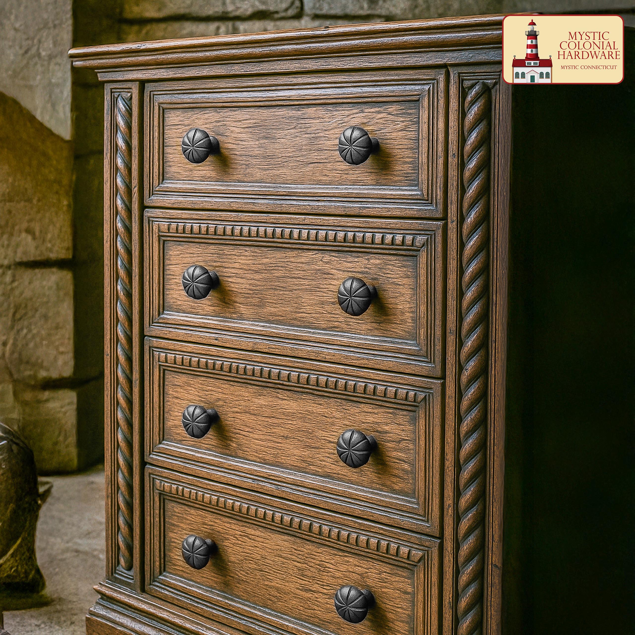 Mystic Colonial Pomello Ferro 4 cm Set 4 Pezzi Rustico