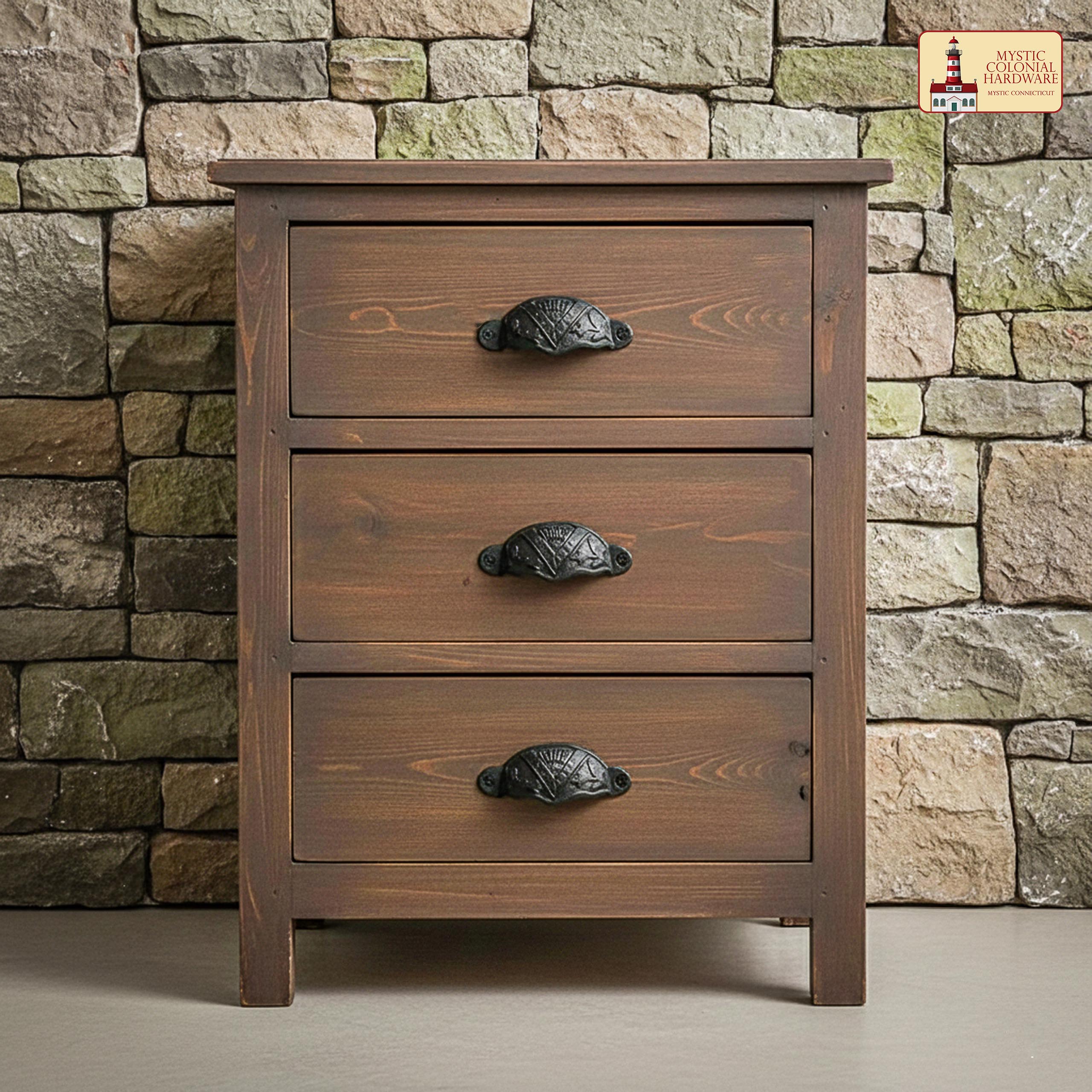 Mystic Colonial Hardware Maniglia Cassetto Ghisa 8,4 cm 4 Pezzi