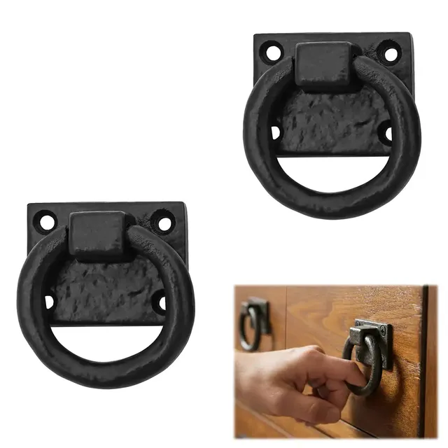 Mystic Colonial Hardware battente anello ghisa set 2 pezzi nero
