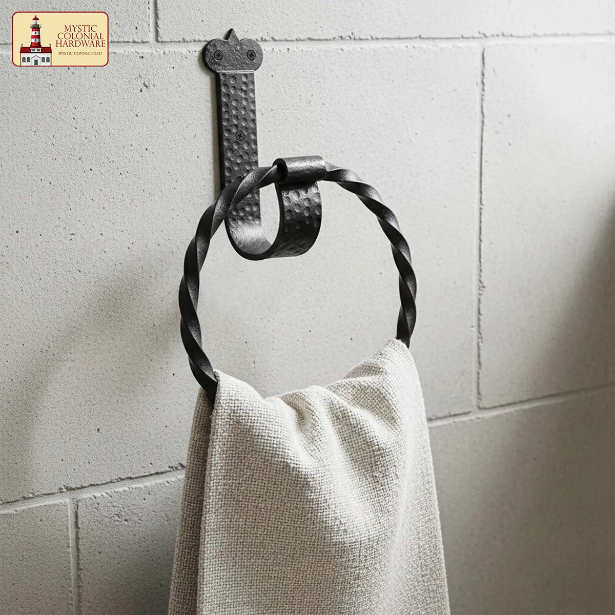 Mystic Colonial Hardware porta asciugamani anello ferro 18,6 cm