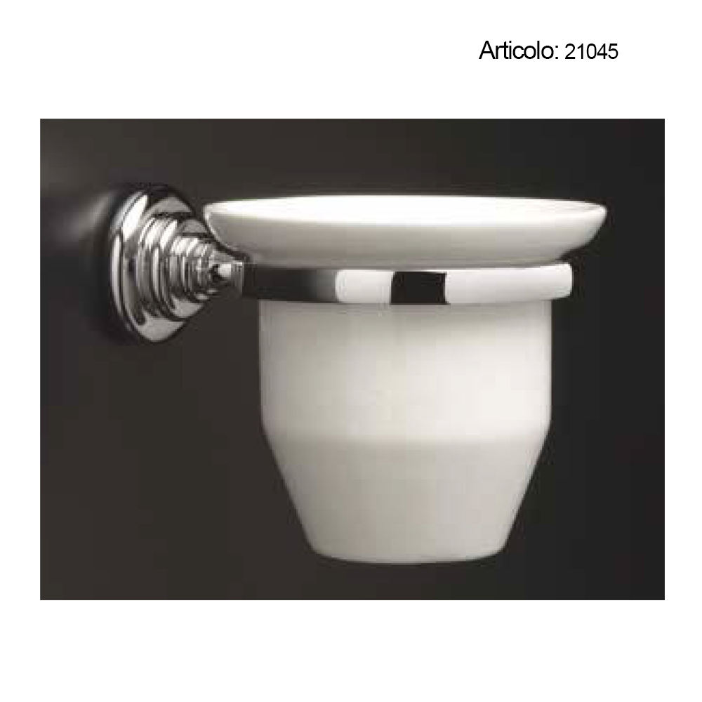 Spinardi Portaspazzolini bagno cristallo ottone