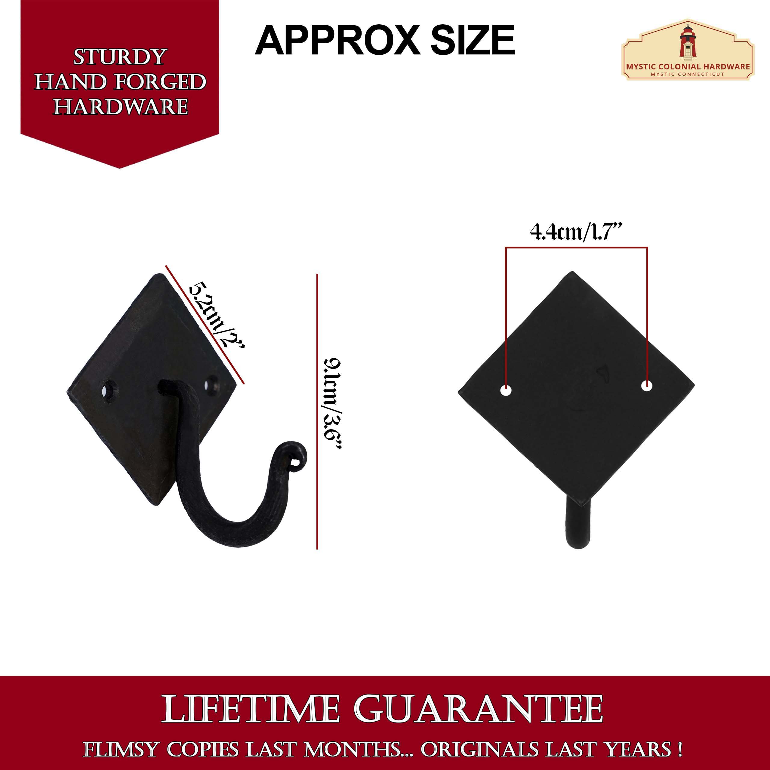 Mystic Colonial Double gancio parete ferro battuto nero 9,1 cm