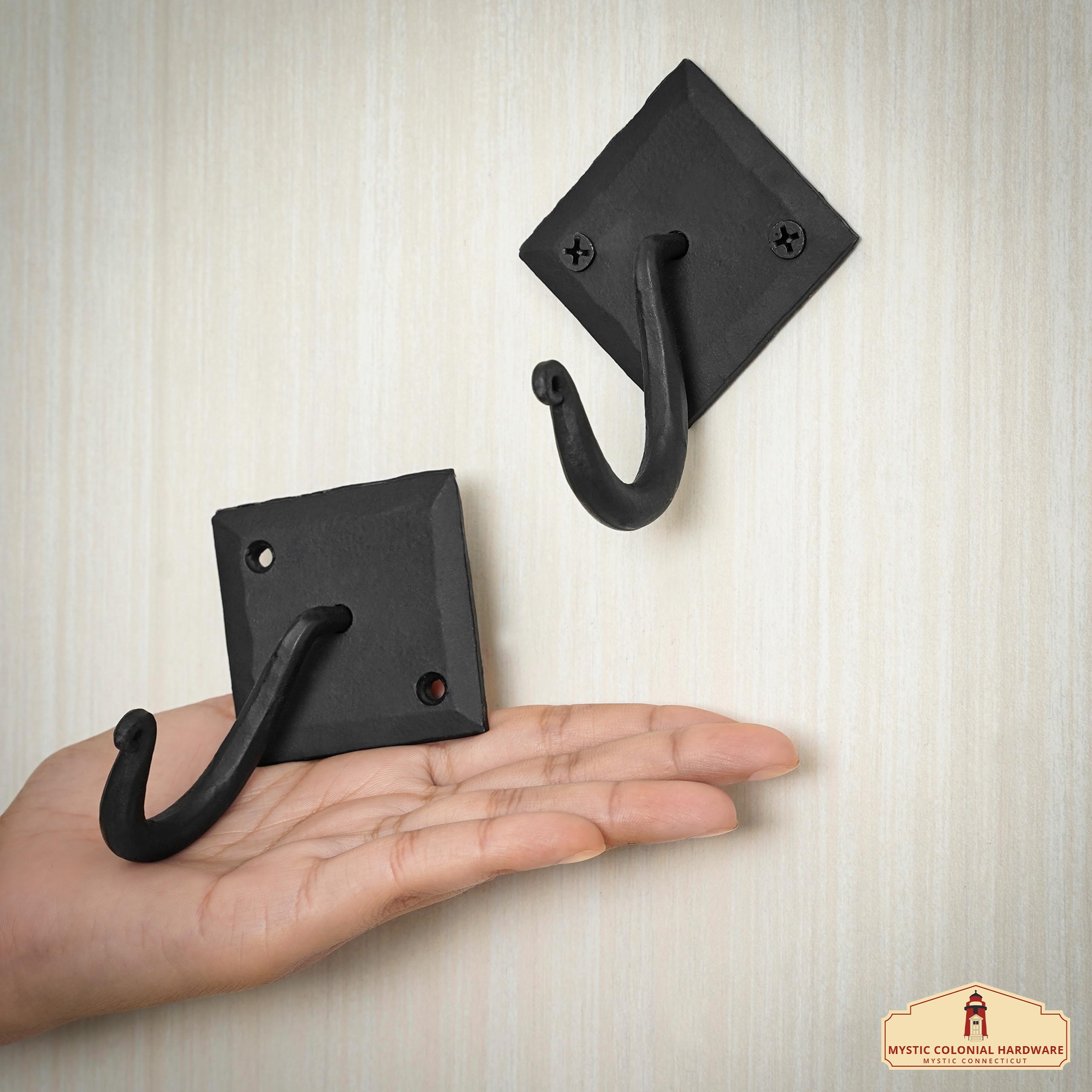 Mystic Colonial Double gancio parete ferro battuto nero 9,1 cm