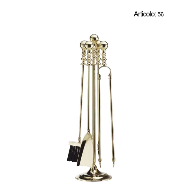 Spinardi 56 set attrezzi camino in ottone