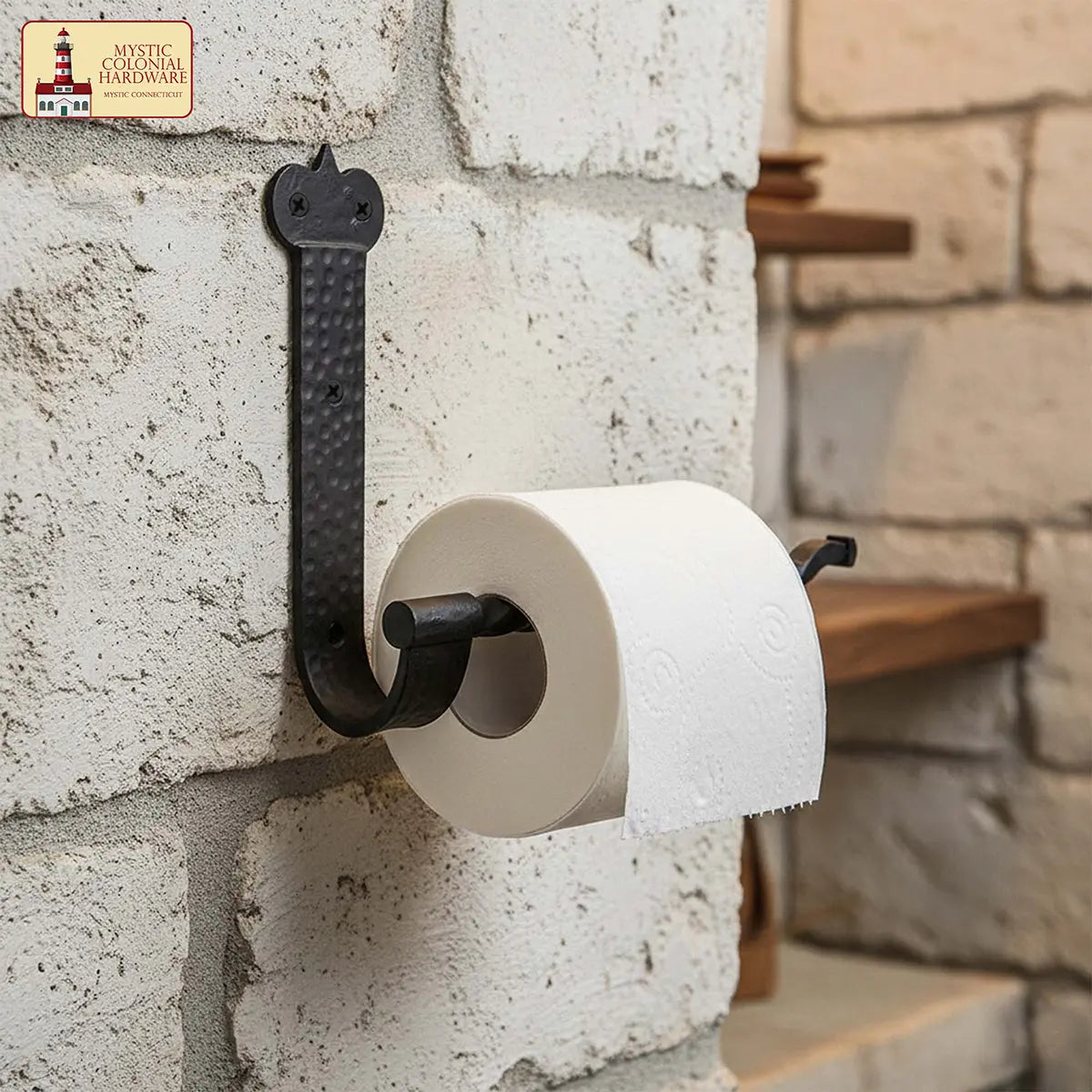 Mystic Colonial Hardware porta carta parete ferro battuto nero