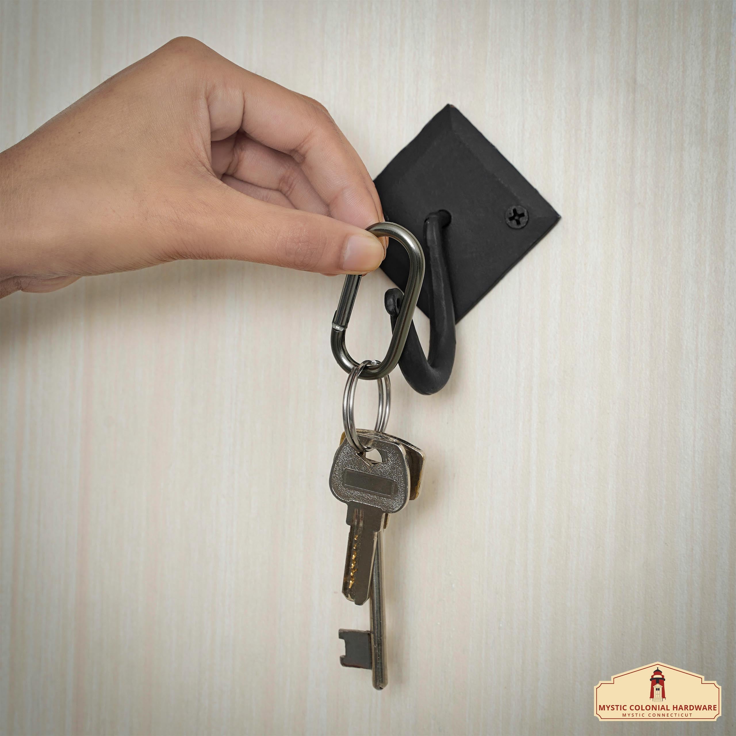 Mystic Colonial Double gancio parete ferro battuto nero 9,1 cm