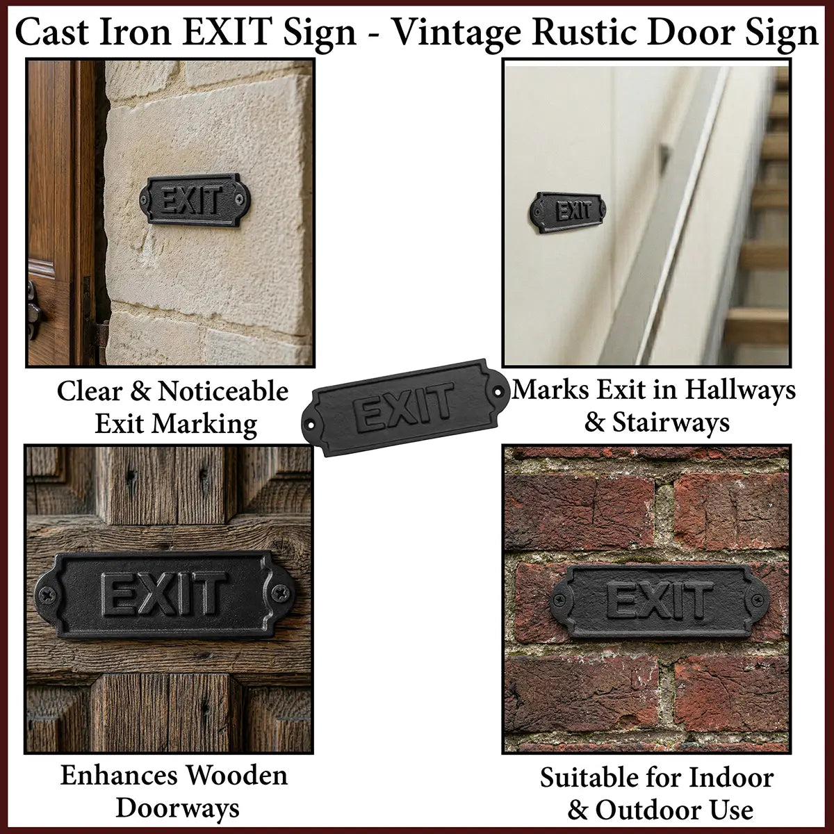 Mystic Colonial Hardware Exit targa porta ghisa nera uscita