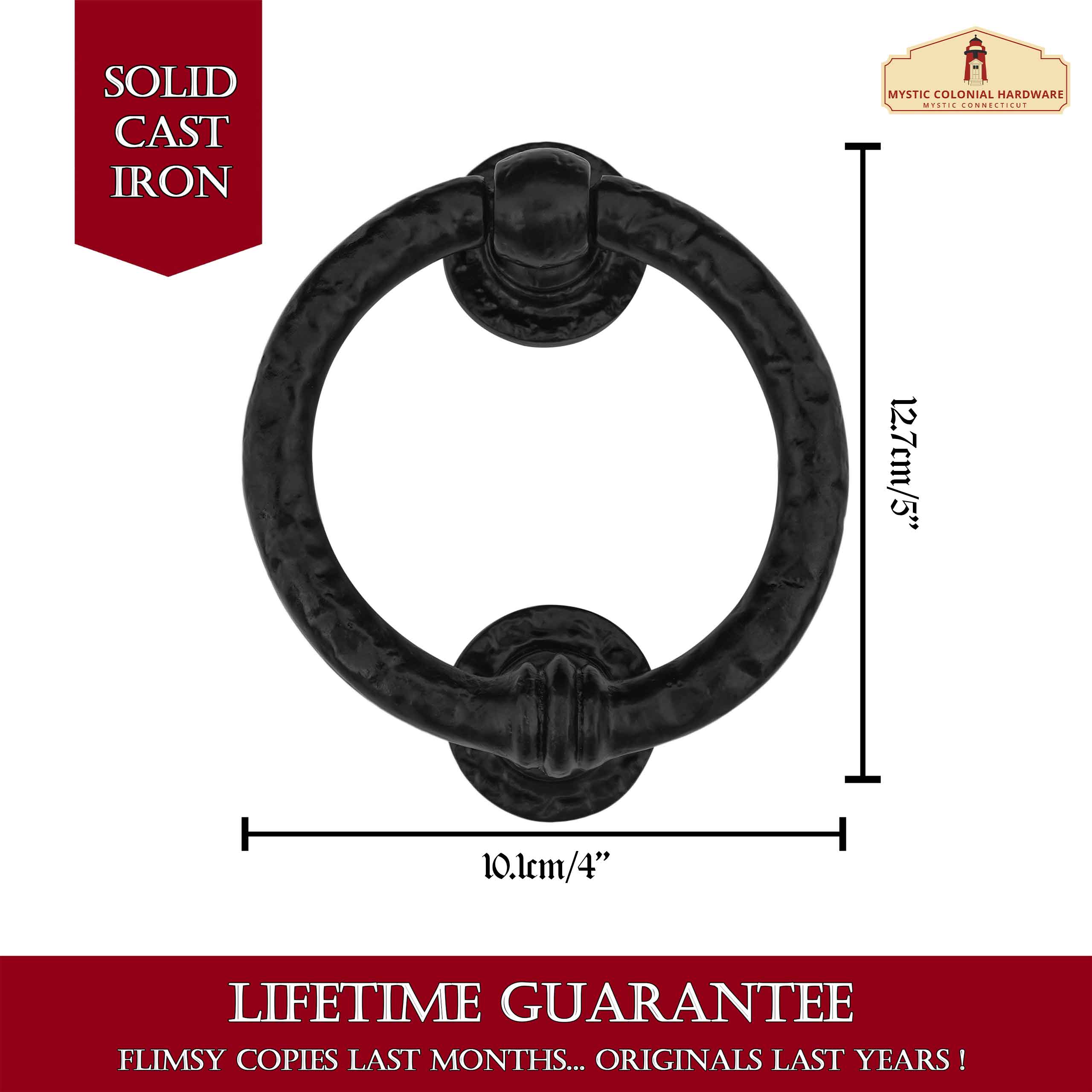 Mystic Colonial Hardware battiporta anello 12,7x10 cm ferro nero
