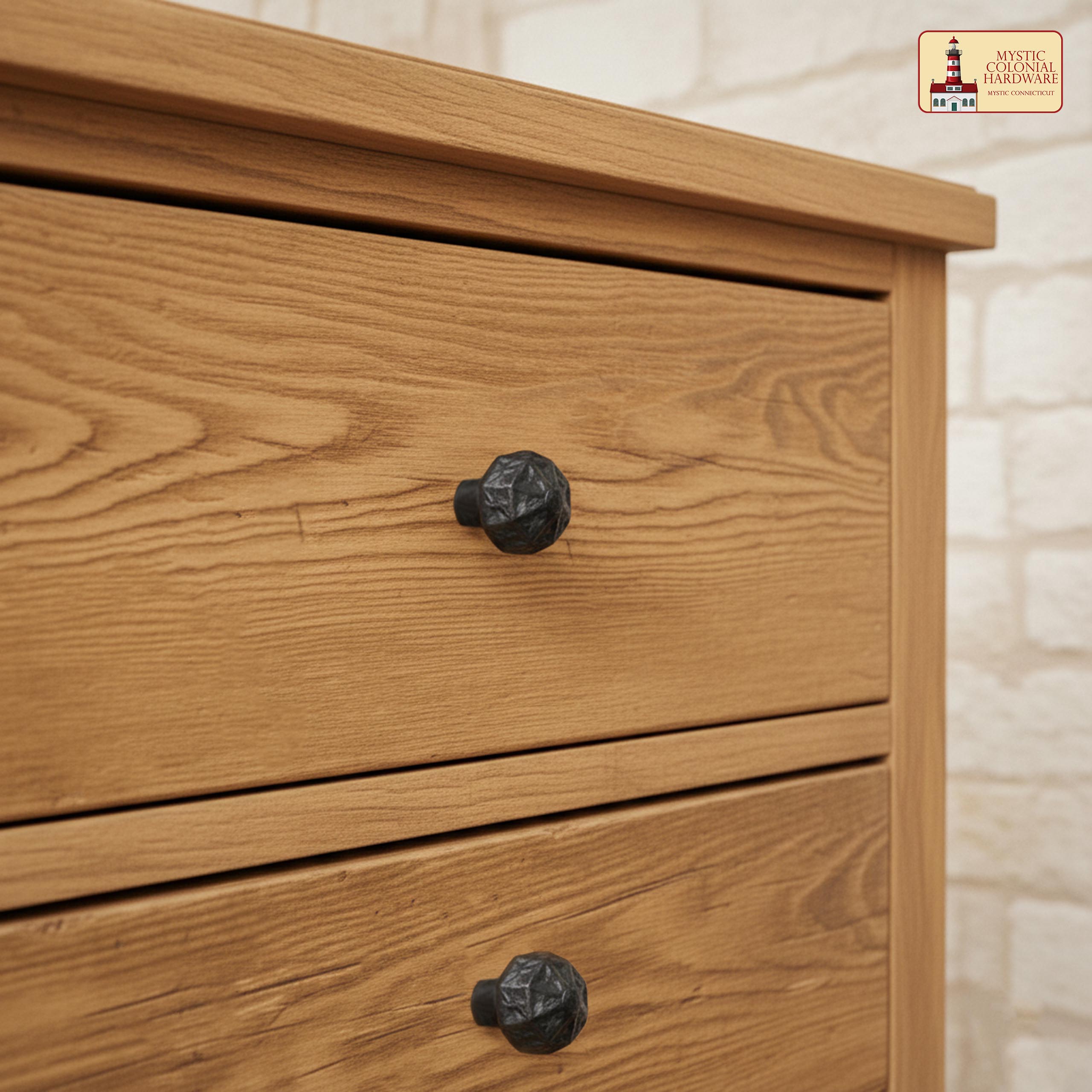 Mystic Colonial Hardware pomello ferro battuto singolo rustico