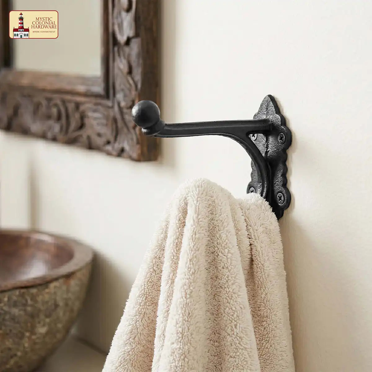 Mystic Colonial Hardware Ganci Doppio Set 2 Pezzi Ghisa Nera