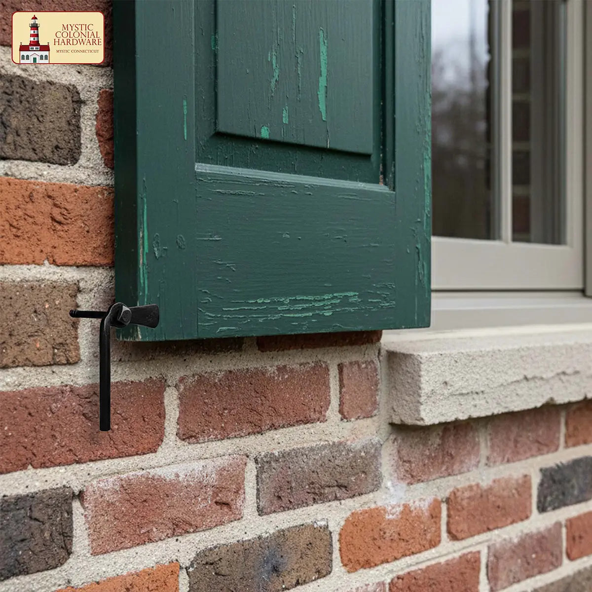 Mystic Colonial Hardware Fermapersiane ghisa nera 2pz esterno