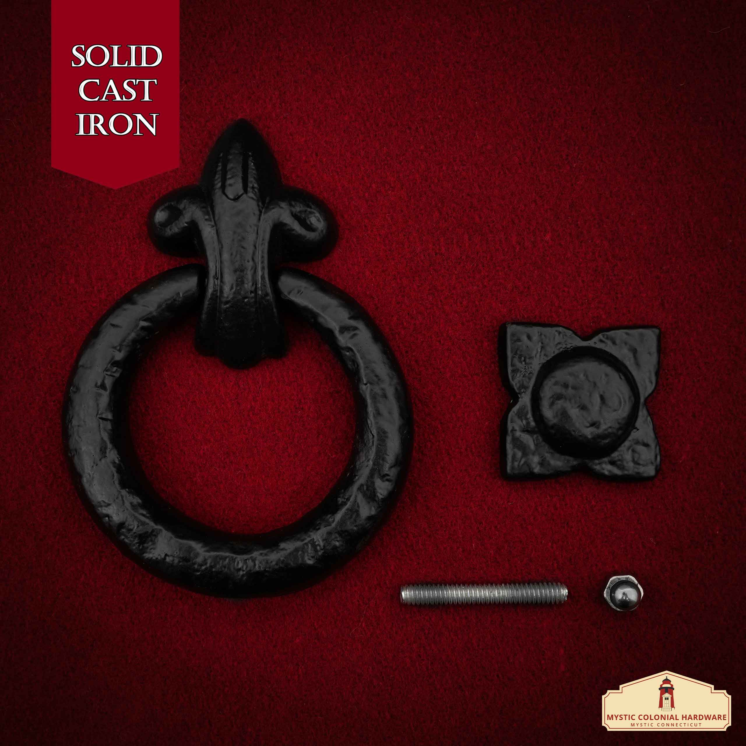 Mystic Colonial Hardware Ring battente porta ferro nero 12,7 cm