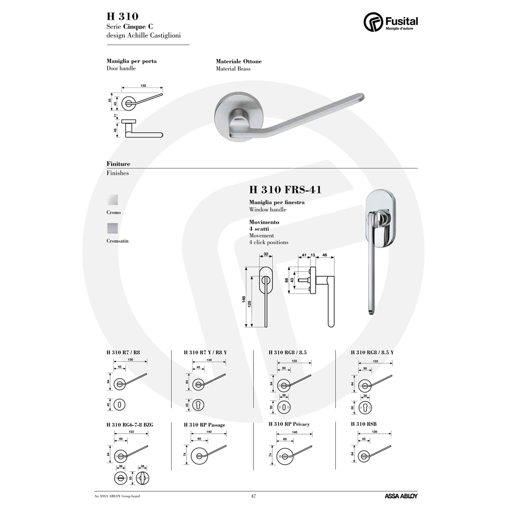 Spinardi Fusital H 310 C Cinque maniglia
