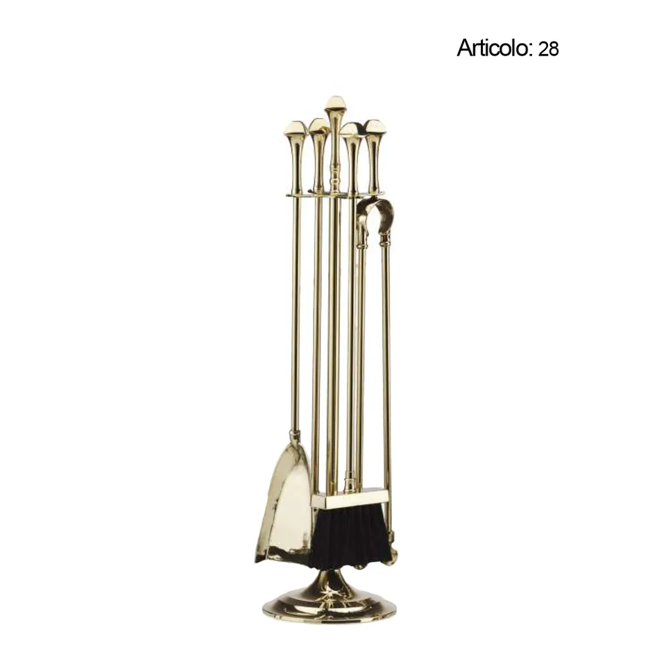 Spinardi 28 set attrezzi camino ottone