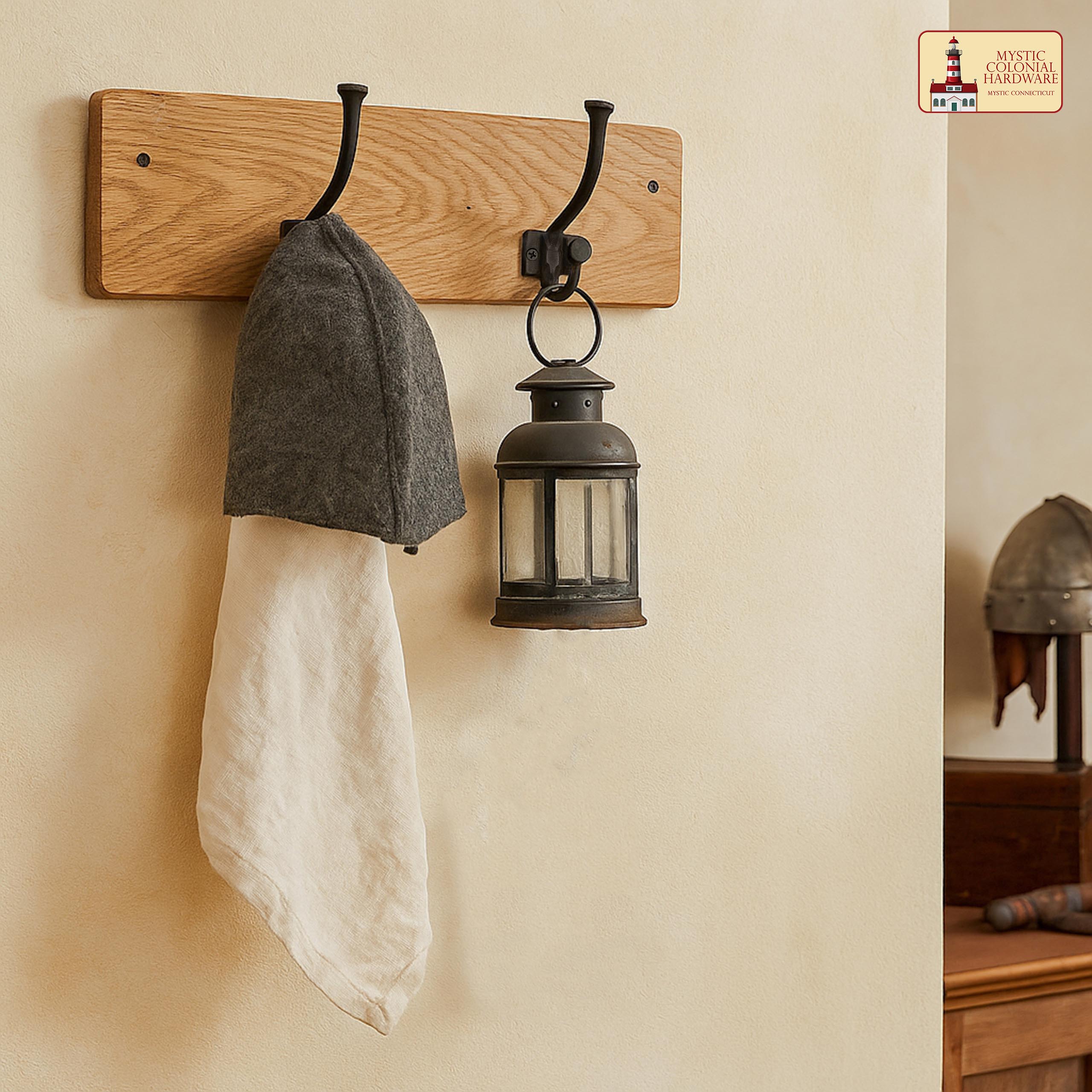 Mystic Colonial Hardware Ganci parete ghisa nera 13 cm 2pz
