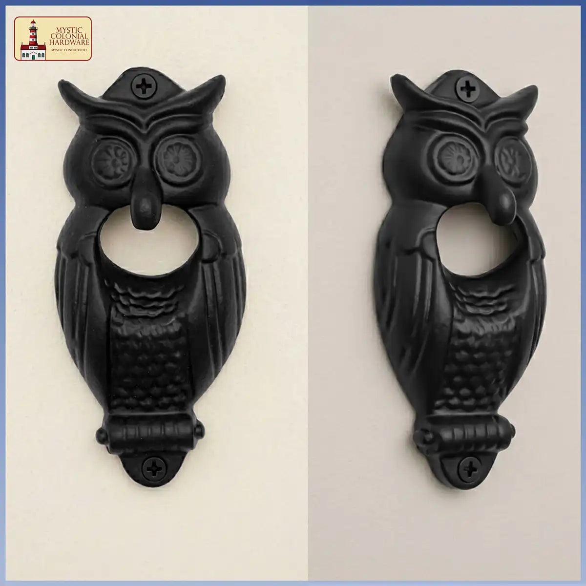 Mystic Colonial Gufo apribottiglia da muro ghisa set 2 pezzi