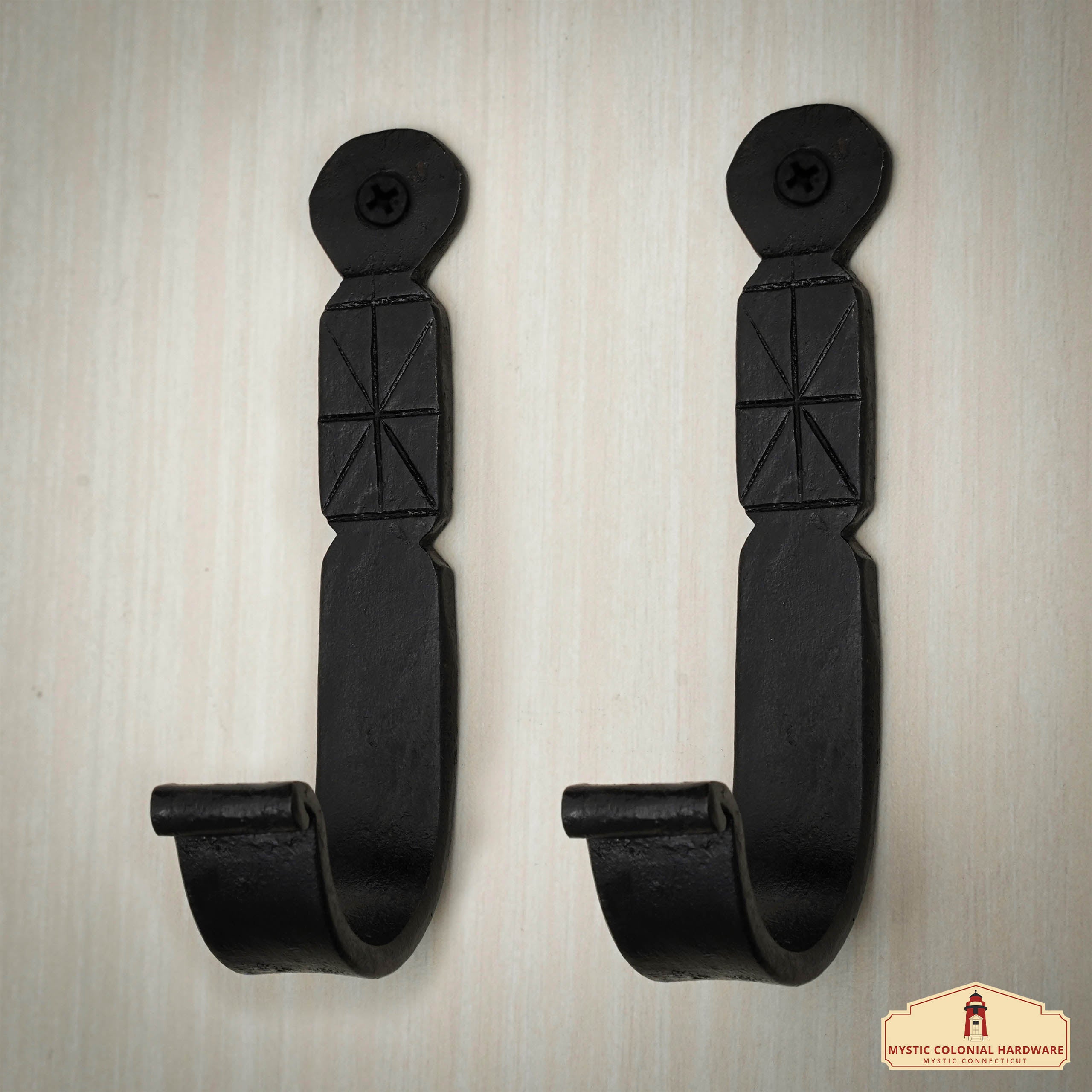 Mystic Colonial Hardware gancio parete ferro nero uso esterno