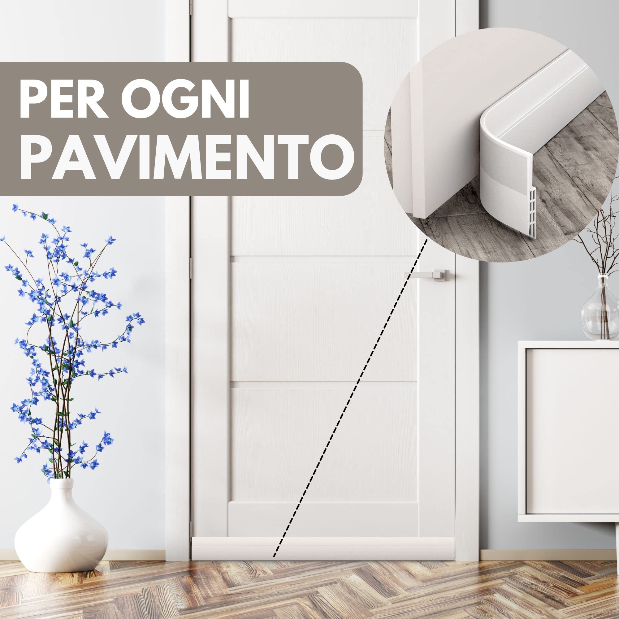 Vellure paraspifferi sottoporta porta blindata bianco 1 pz