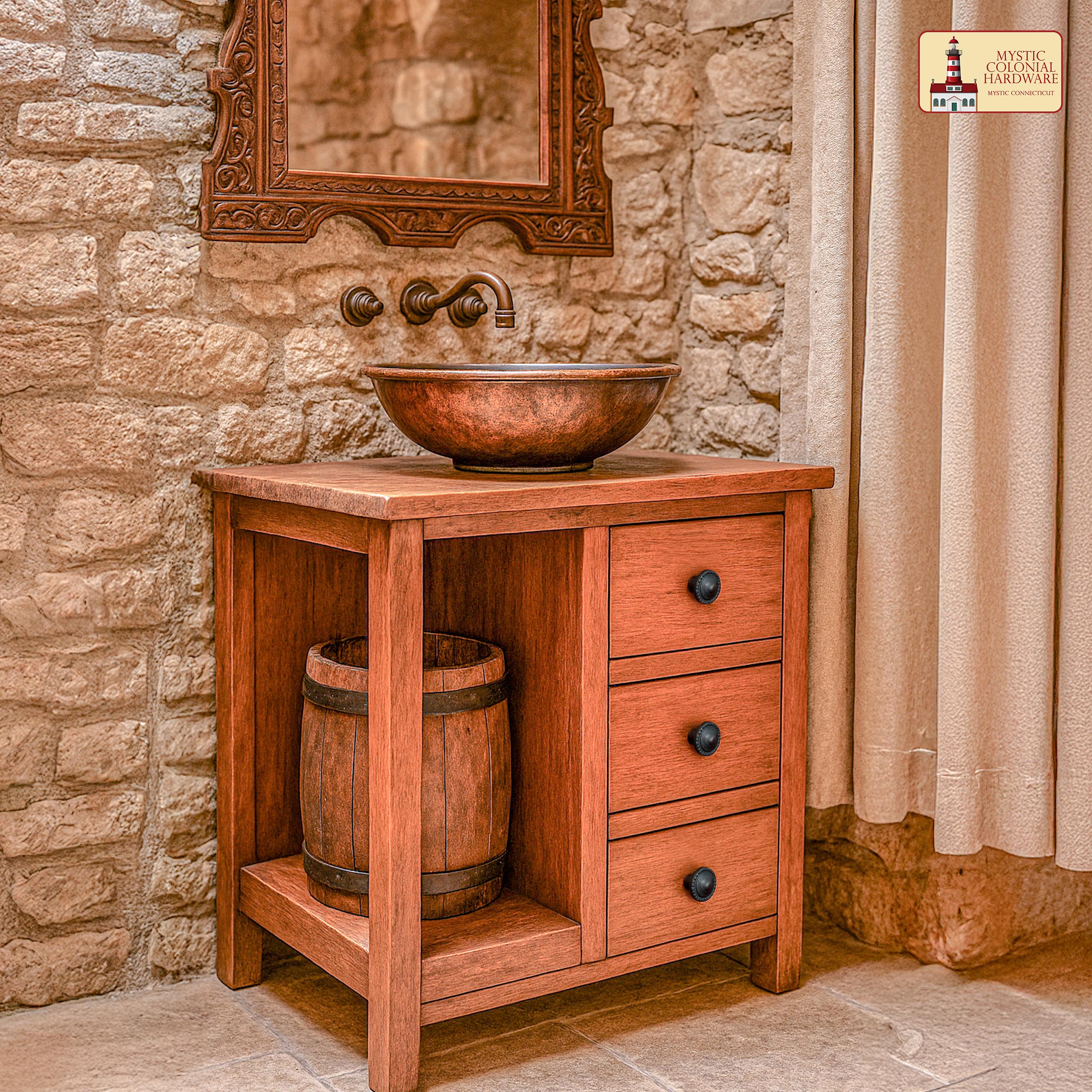 Mystic Colonial Hardware pomello ferro battuto 3,5 cm set 4 pezzi nero