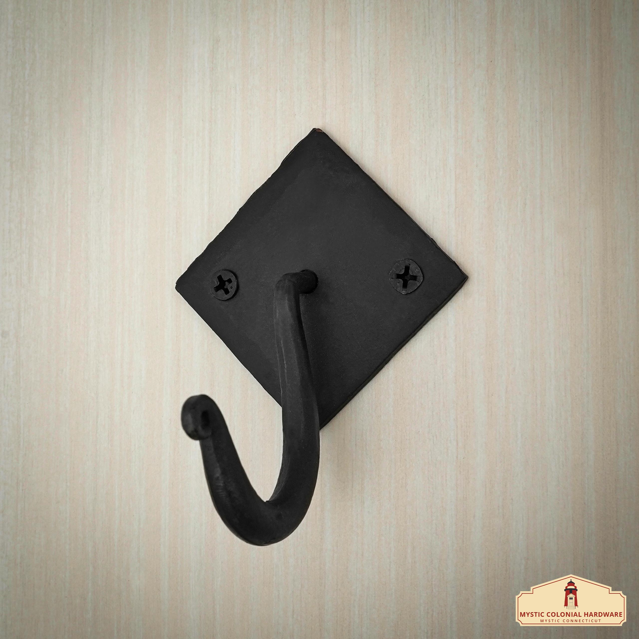 Mystic Colonial Double gancio parete ferro battuto nero 9,1 cm