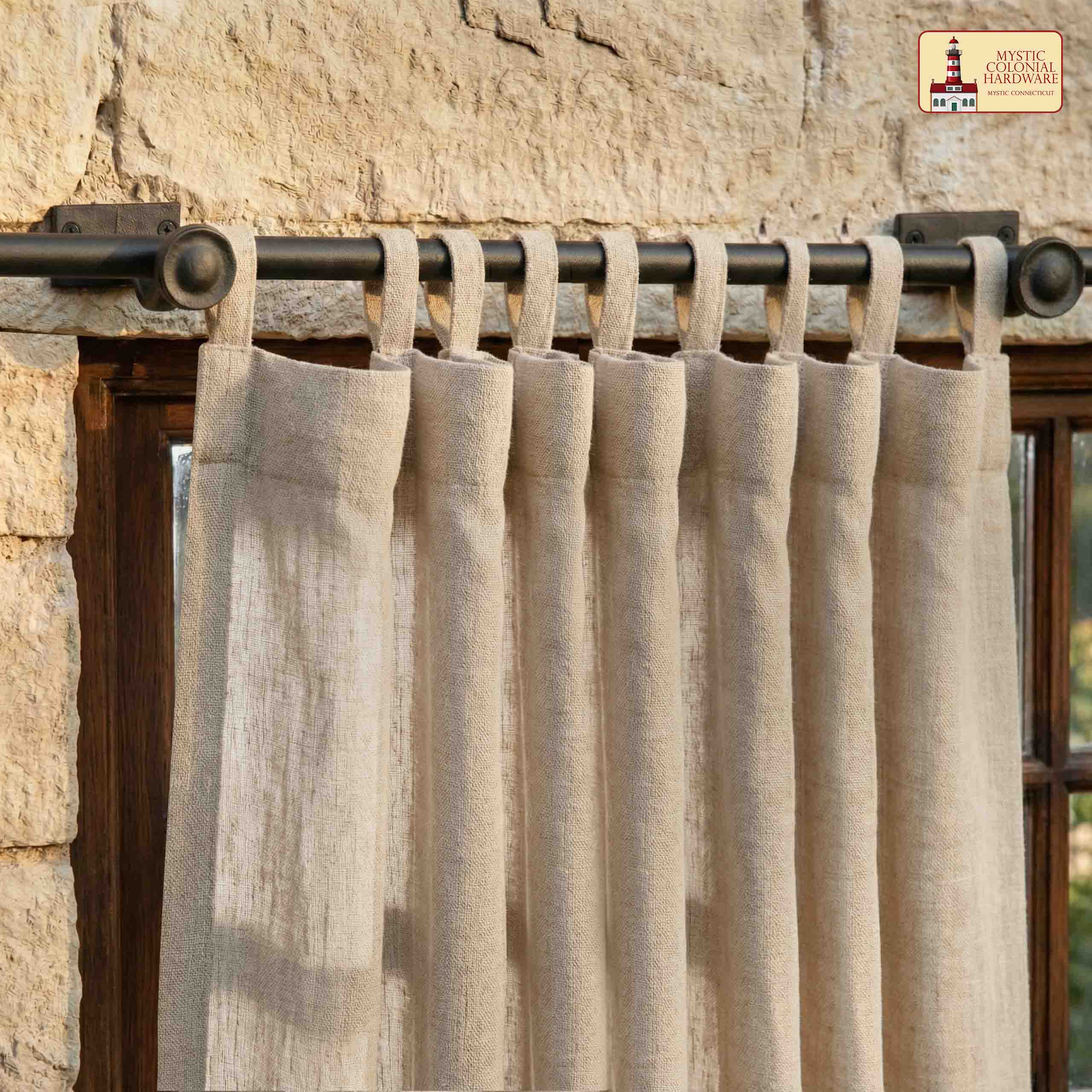 Mystic Colonial Hardware Supporto bastone tenda ghisa nera regolabile