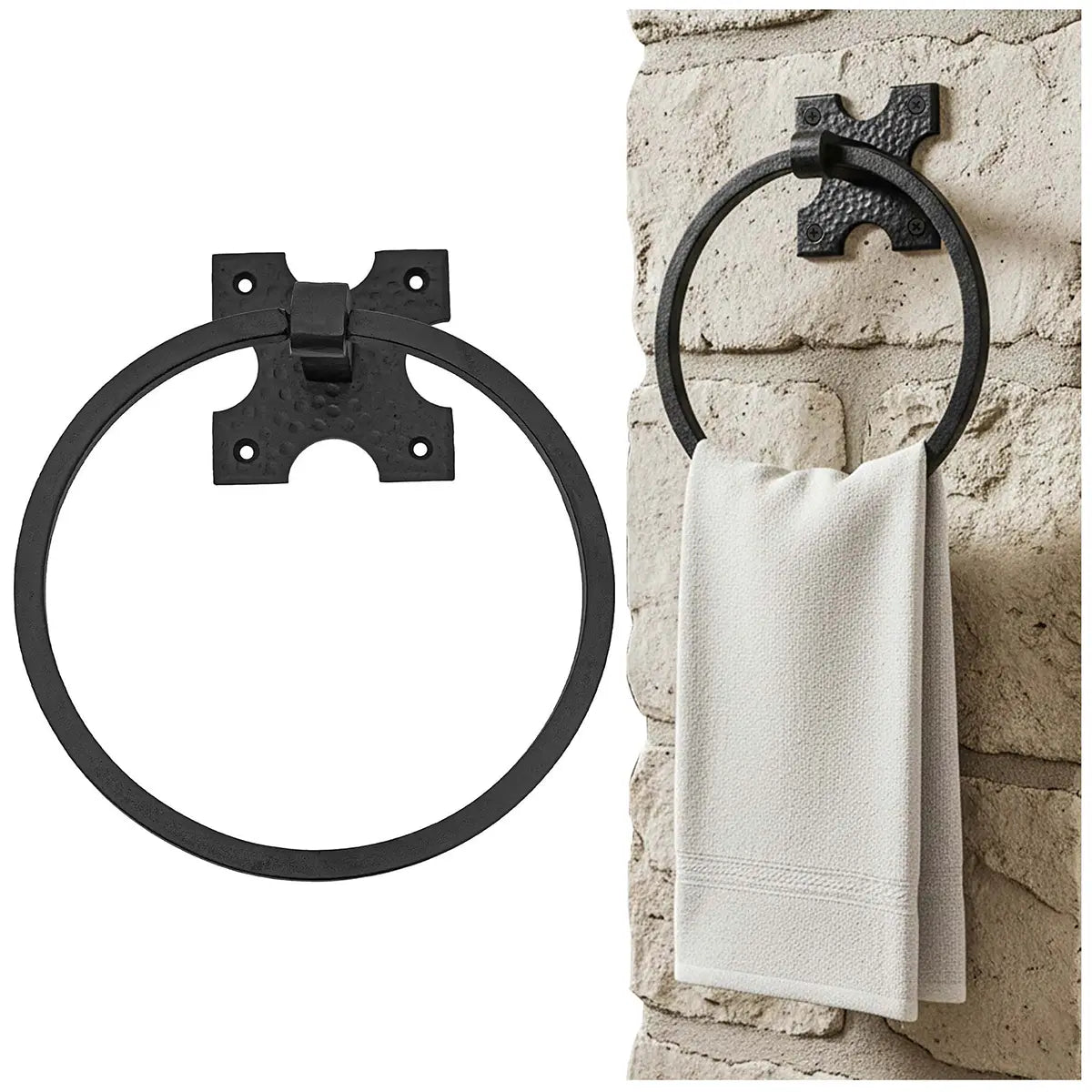 Mystic Colonial Ring portasalviette ferro battuto nero 15,9 cm