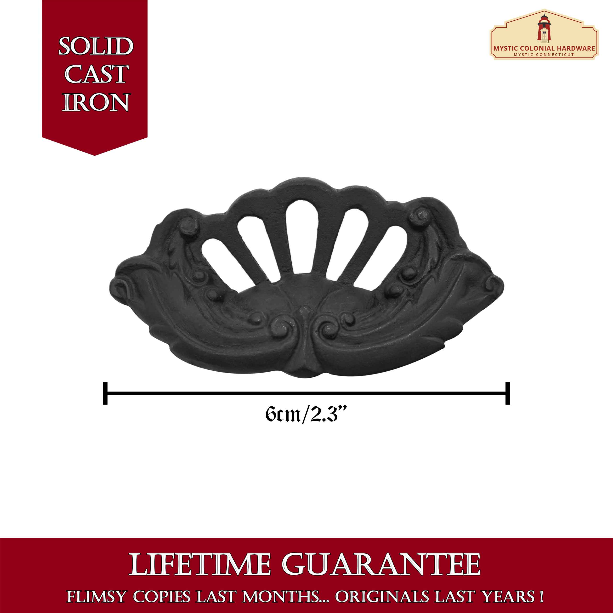 Mystic Colonial pomello mobile ferro 6 cm nero set 4 pezzi