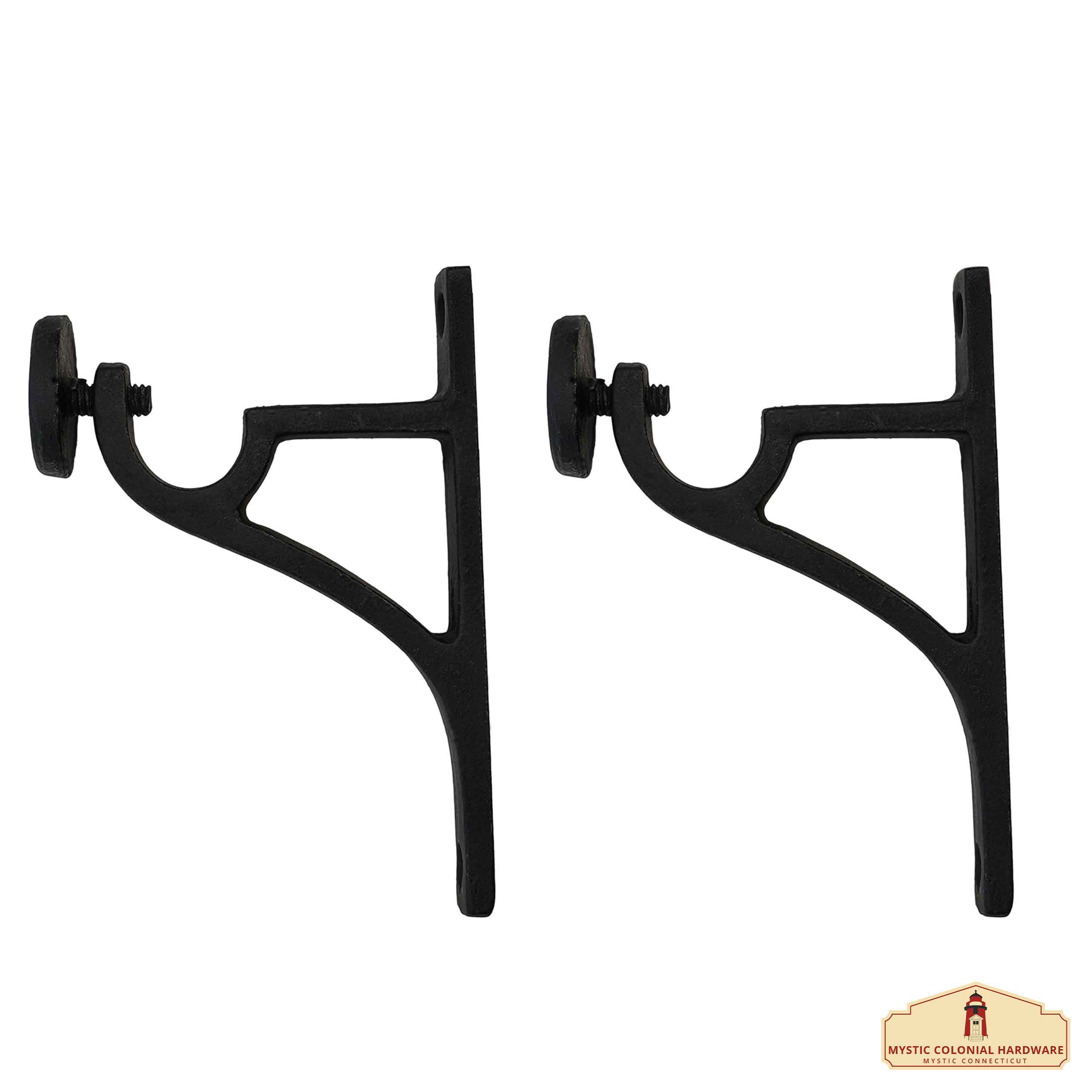 Mystic Colonial Hardware Supporti bastone tenda ferro battuto coppia neri