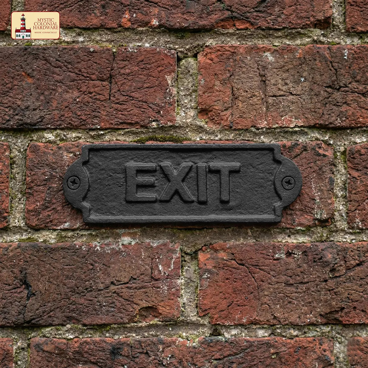 Mystic Colonial Hardware Exit targa porta ghisa nera uscita
