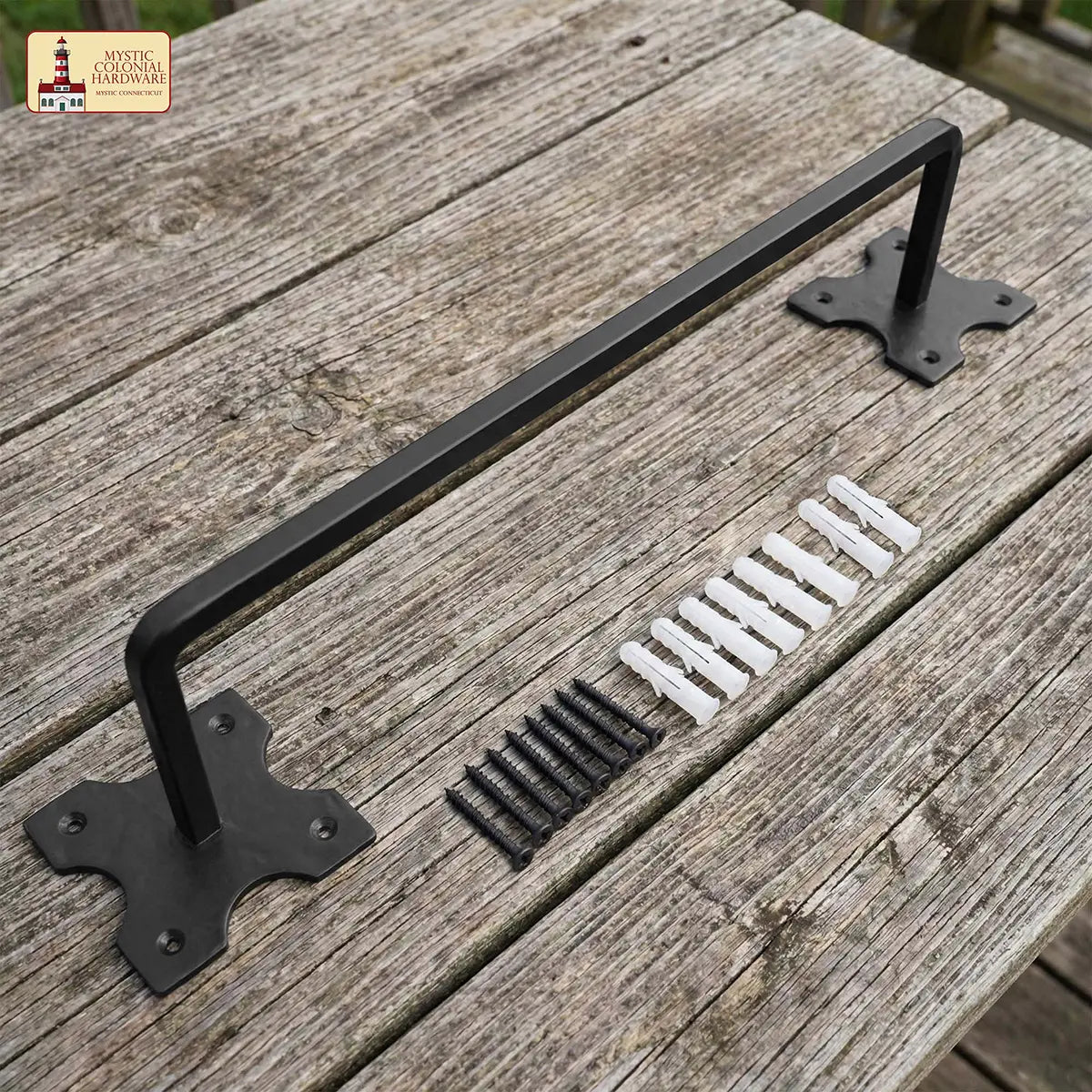Mystic Colonial Hardware porta asciugamani ferro battuto Medium nero