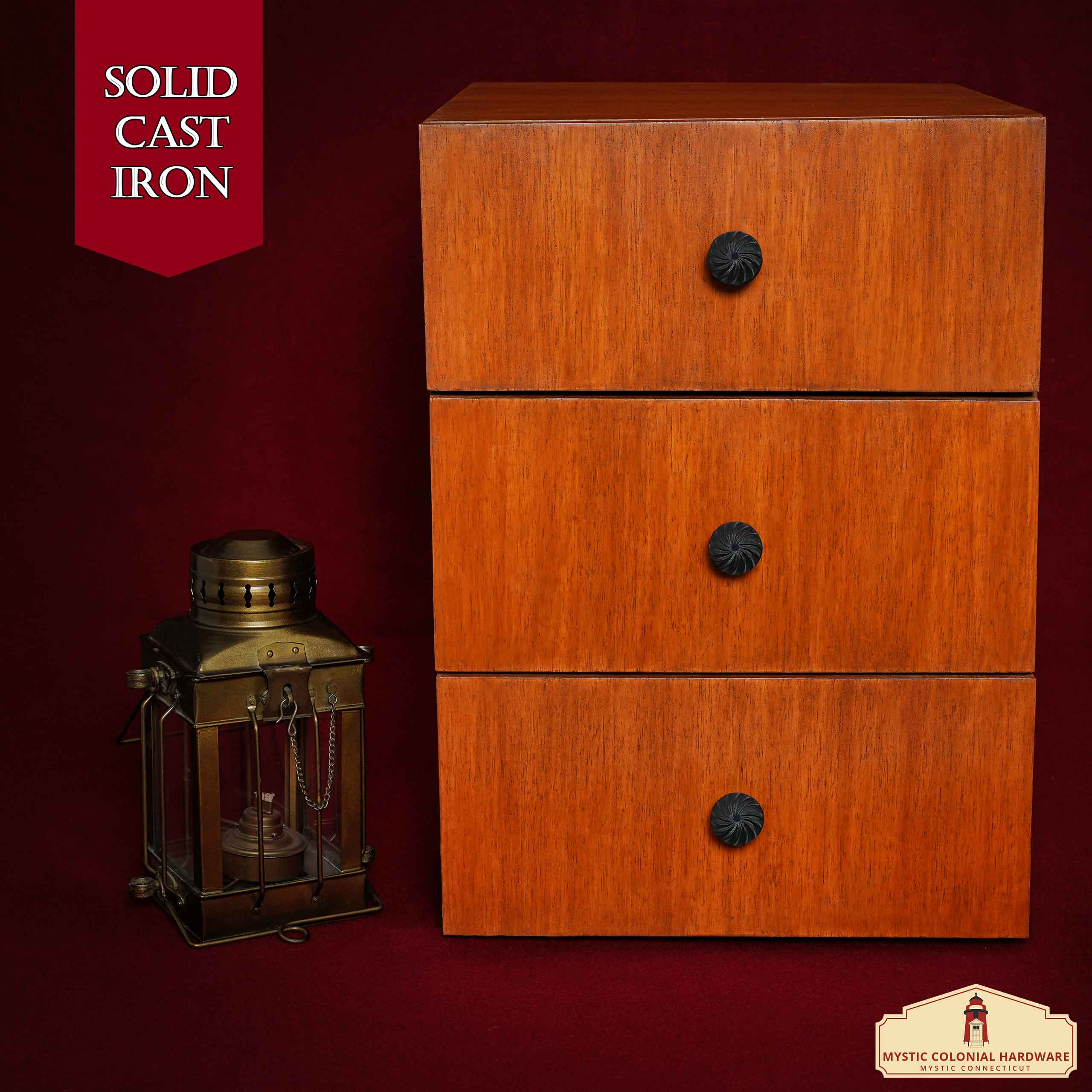 Mystic Colonial Hardware pomelli ferro battuto set 4 pezzi 4 cm