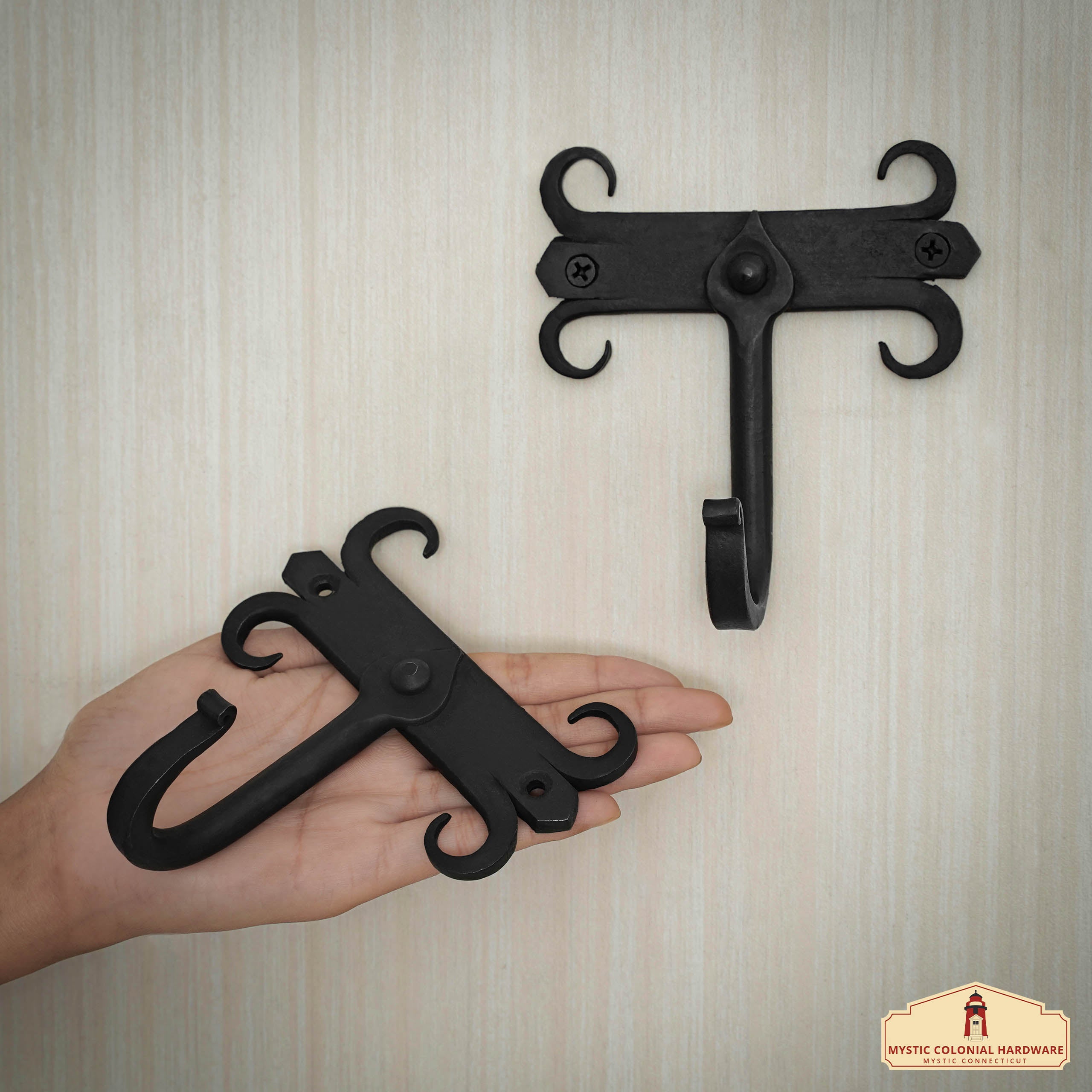 Mystic Colonial Hardware Ganci Parete Ferro 11x12 cm 2 Pezzi